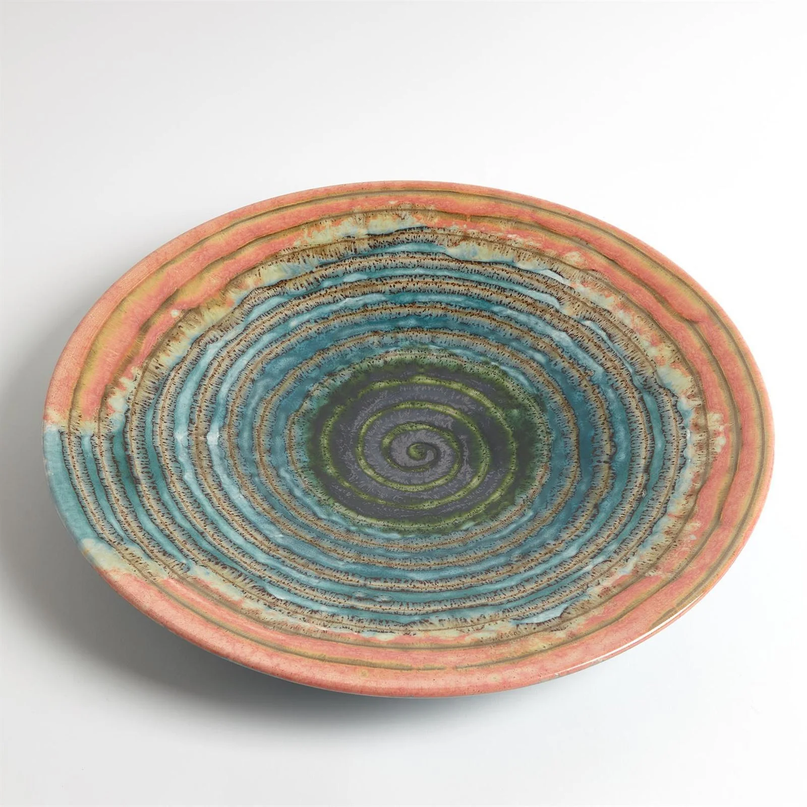 Global Views Watercolor Ringed Charger - Image 4