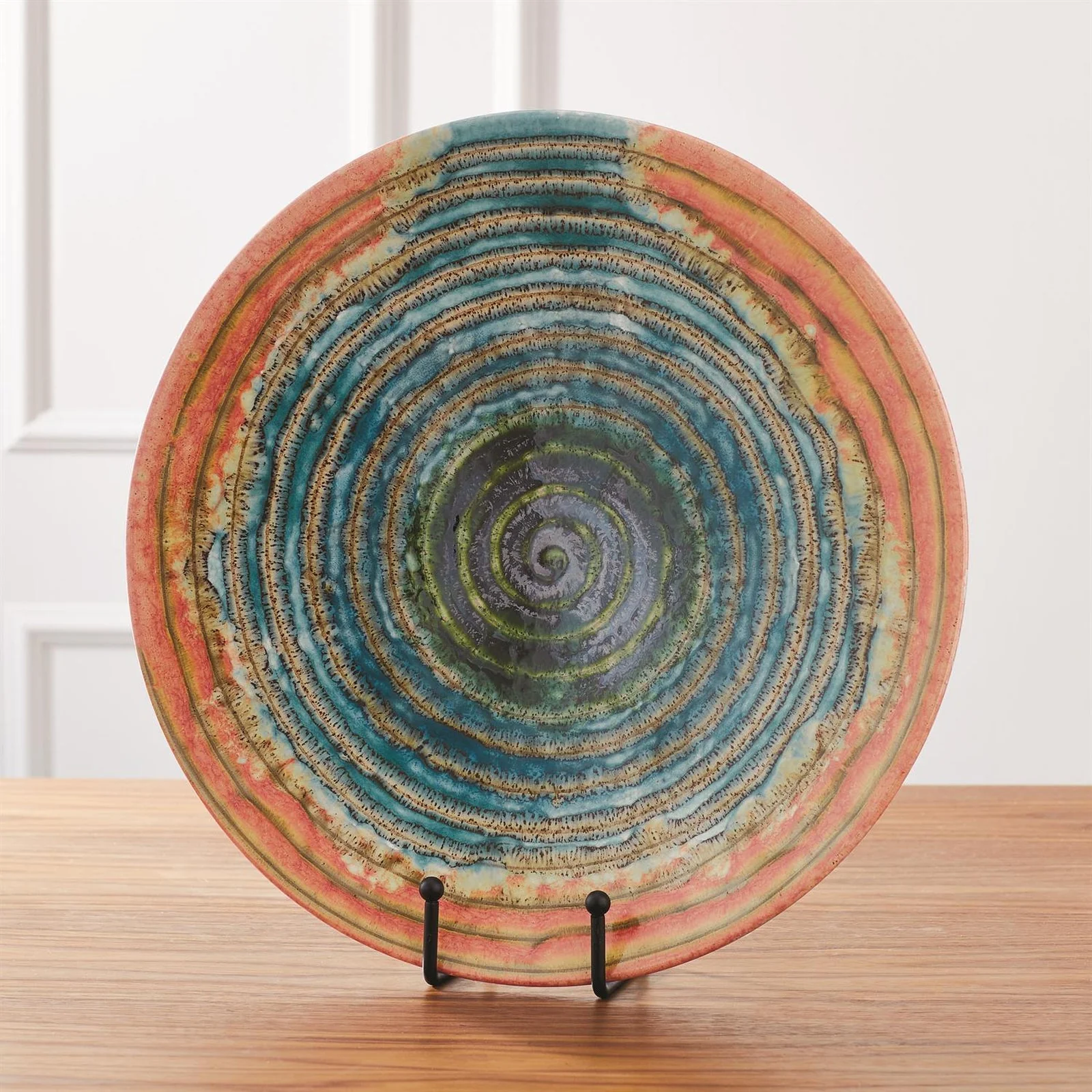 Global Views Watercolor Ringed Charger - Image 5