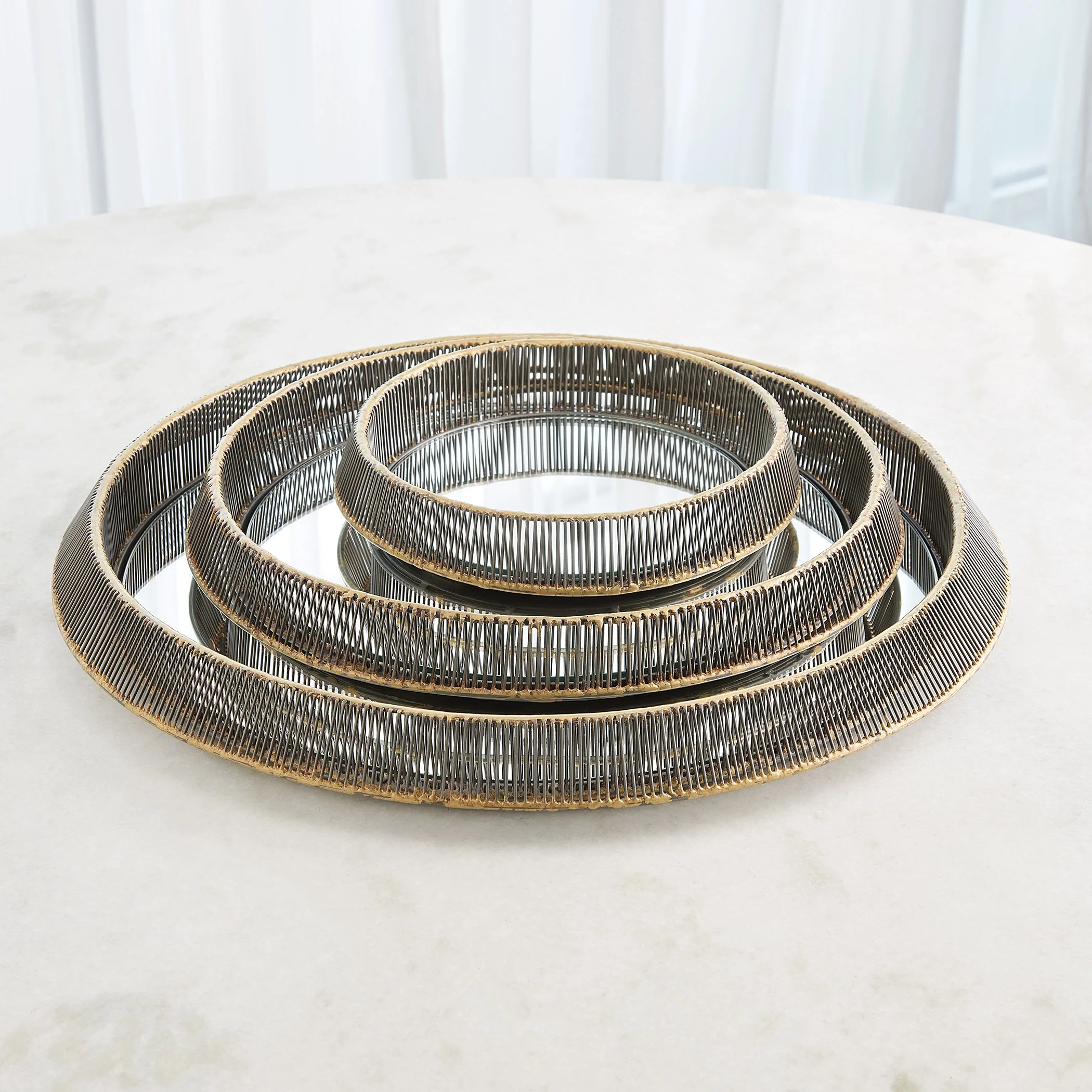 Global Views Whipped Wire Tray/Mirror - Image 4