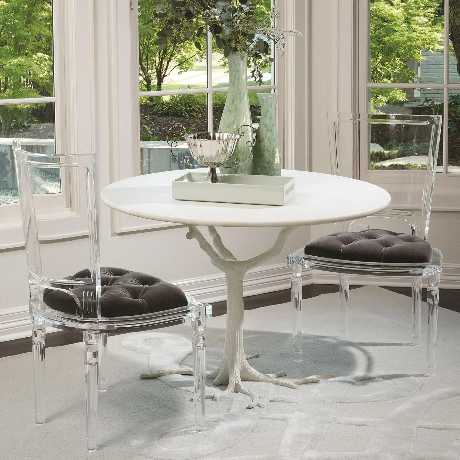 Global Views Faux Bois Dining Table - Image 3