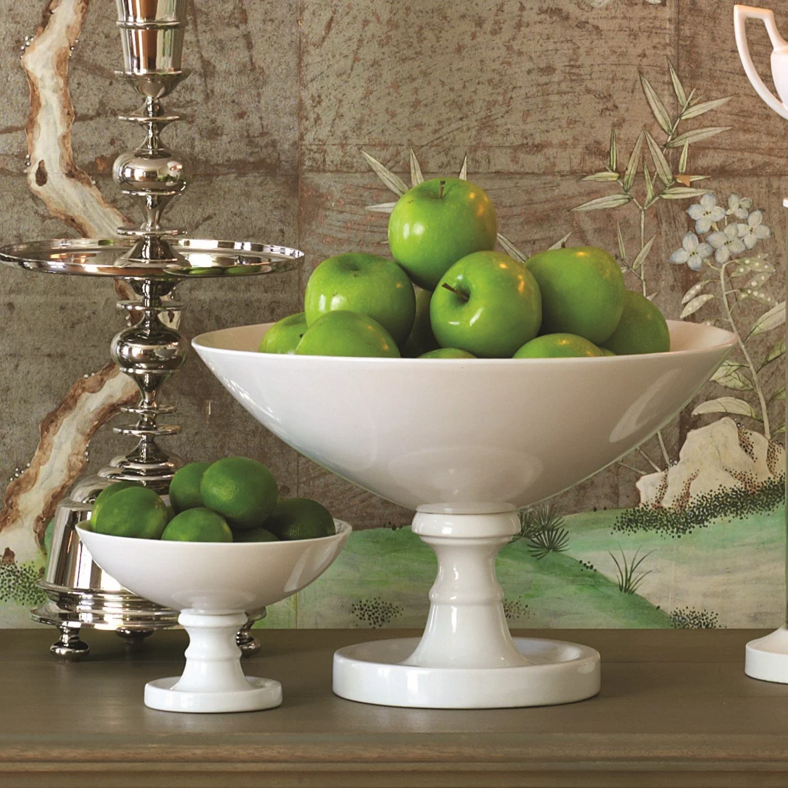 Global Views White Grand Pedestal Bowl - Image 2