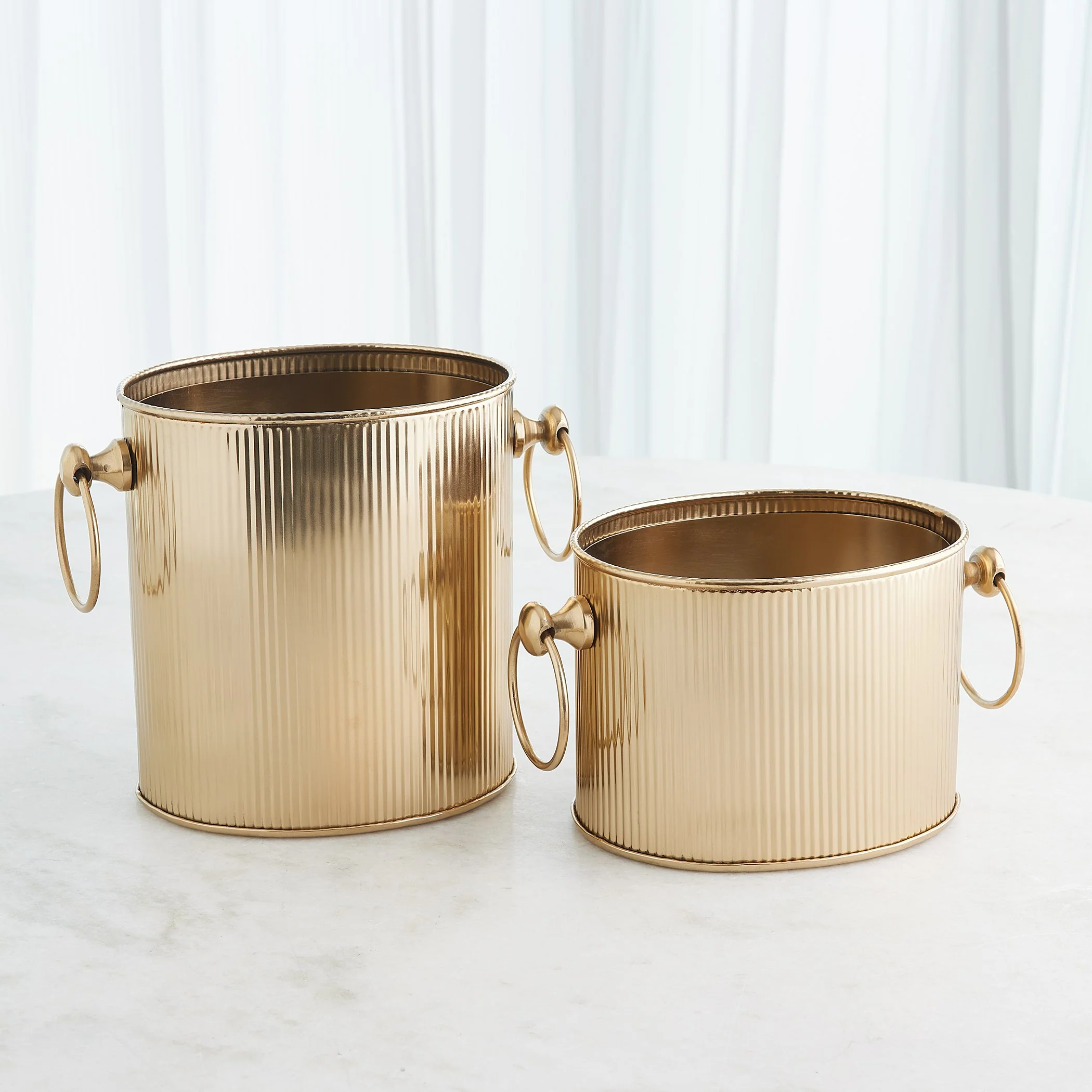 Global Views Winston Ice Bucket Brass - Image 5