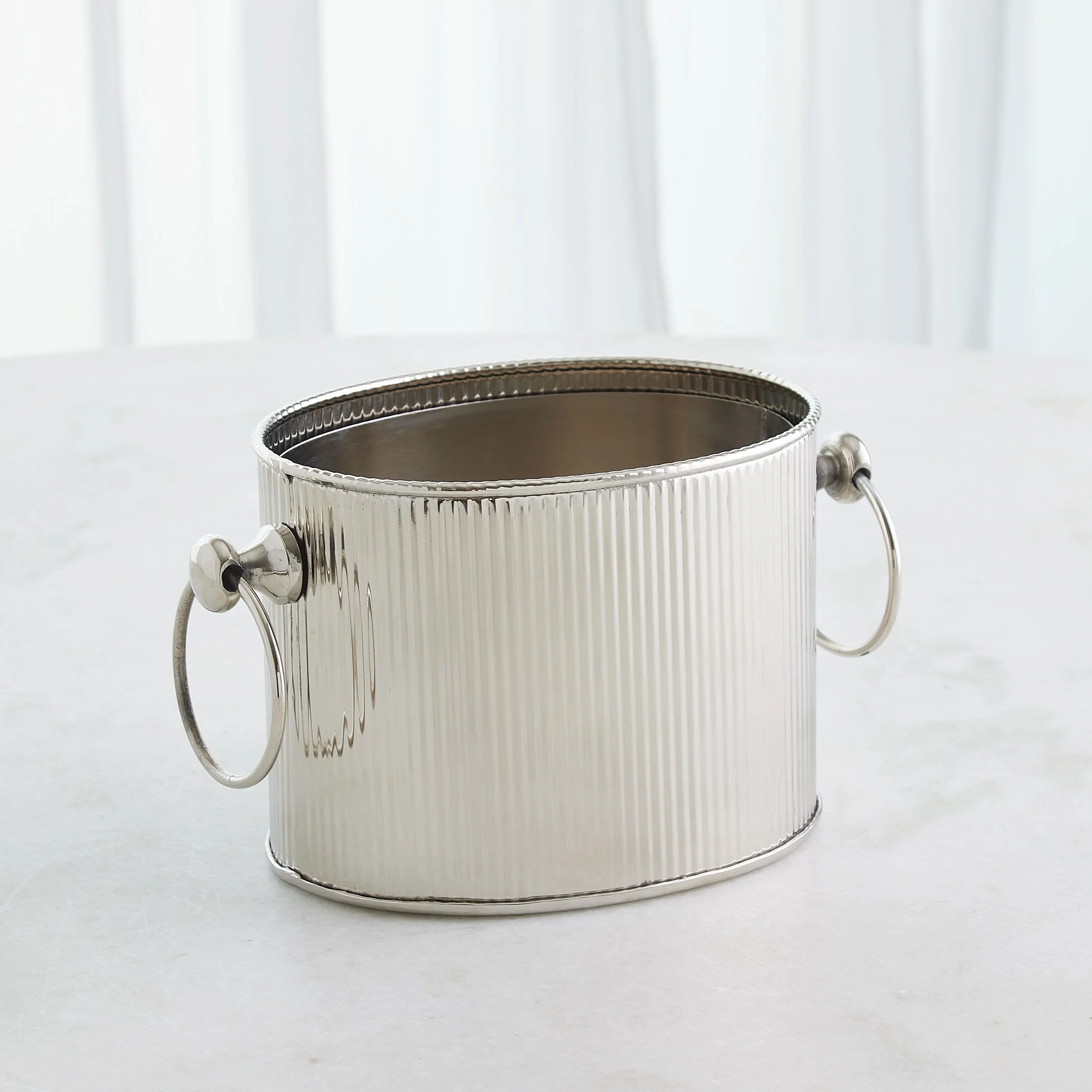 Global Views Winston Ice Bucket Nickel - Image 3