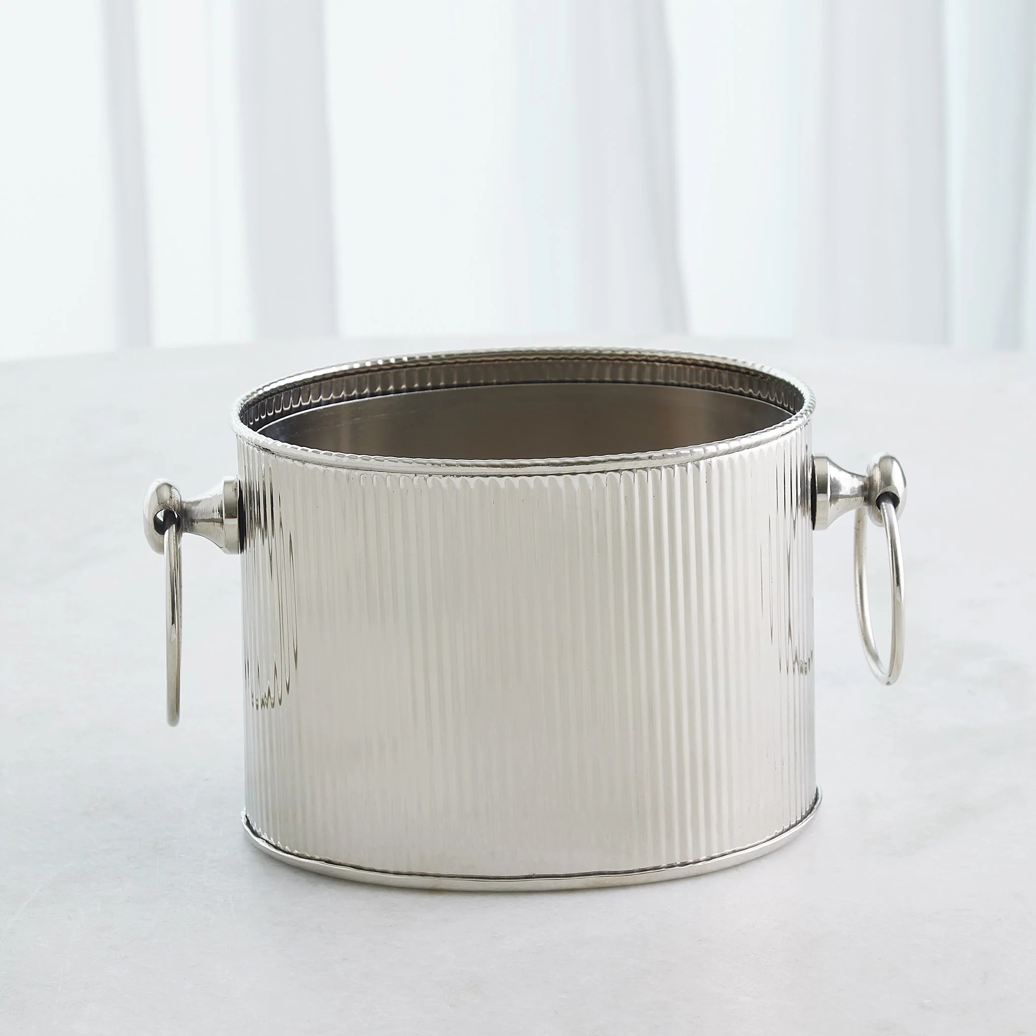 Global Views Winston Ice Bucket Nickel - Image 4