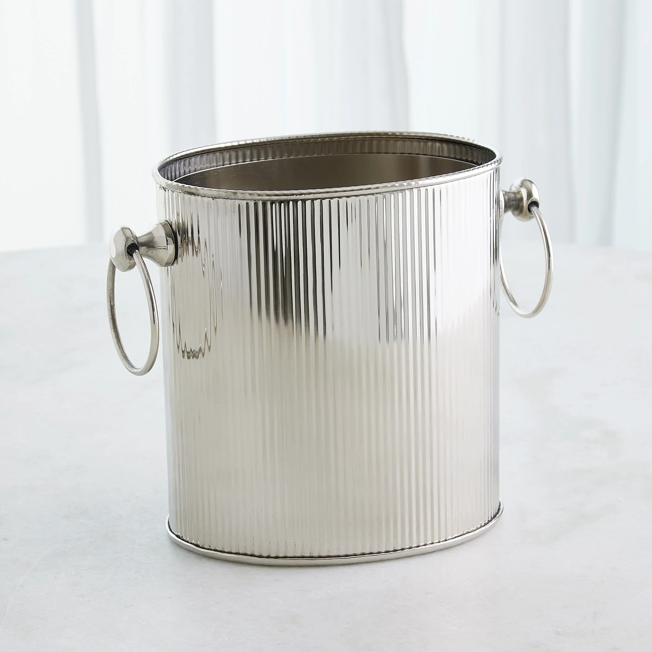 Global Views Winston Ice Bucket Nickel - Image 8