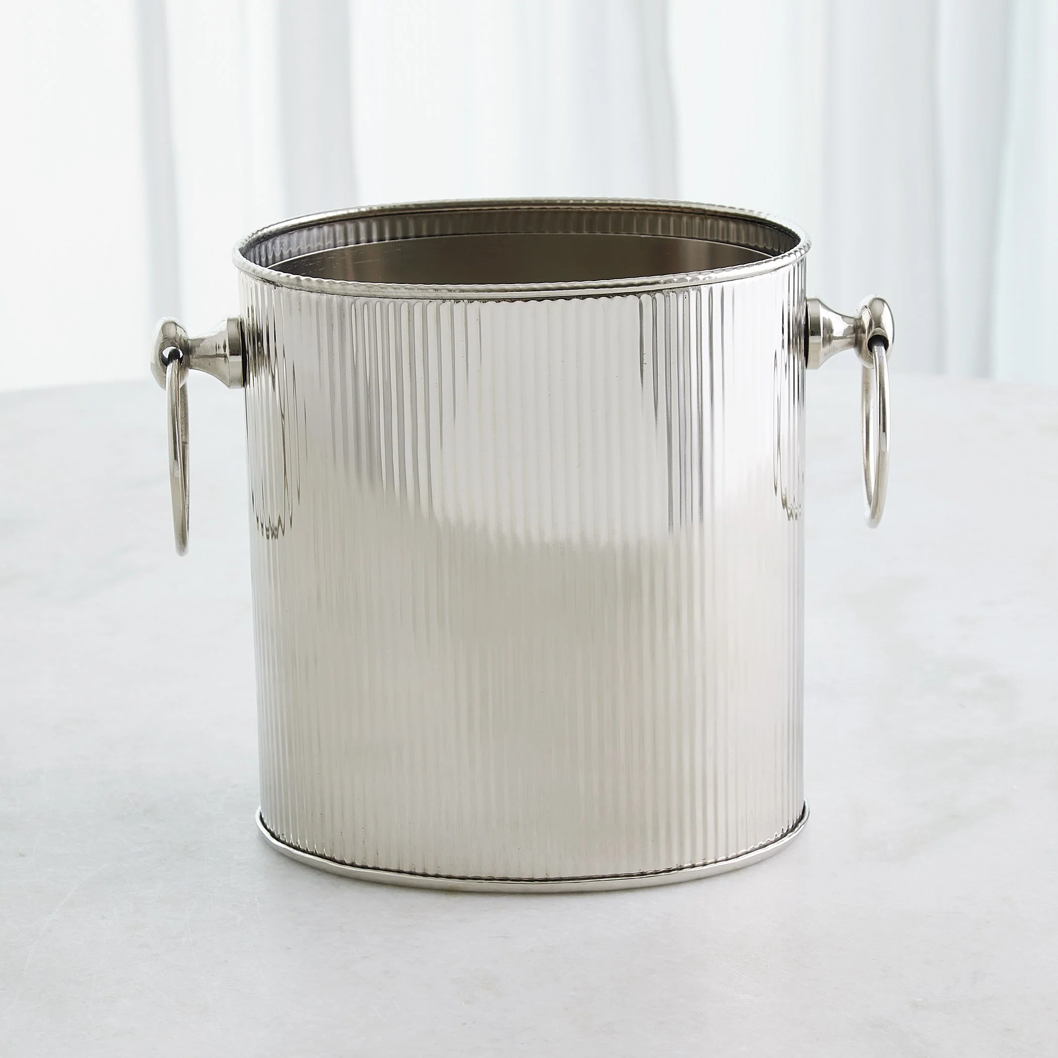 Global Views Winston Ice Bucket Nickel - Image 9