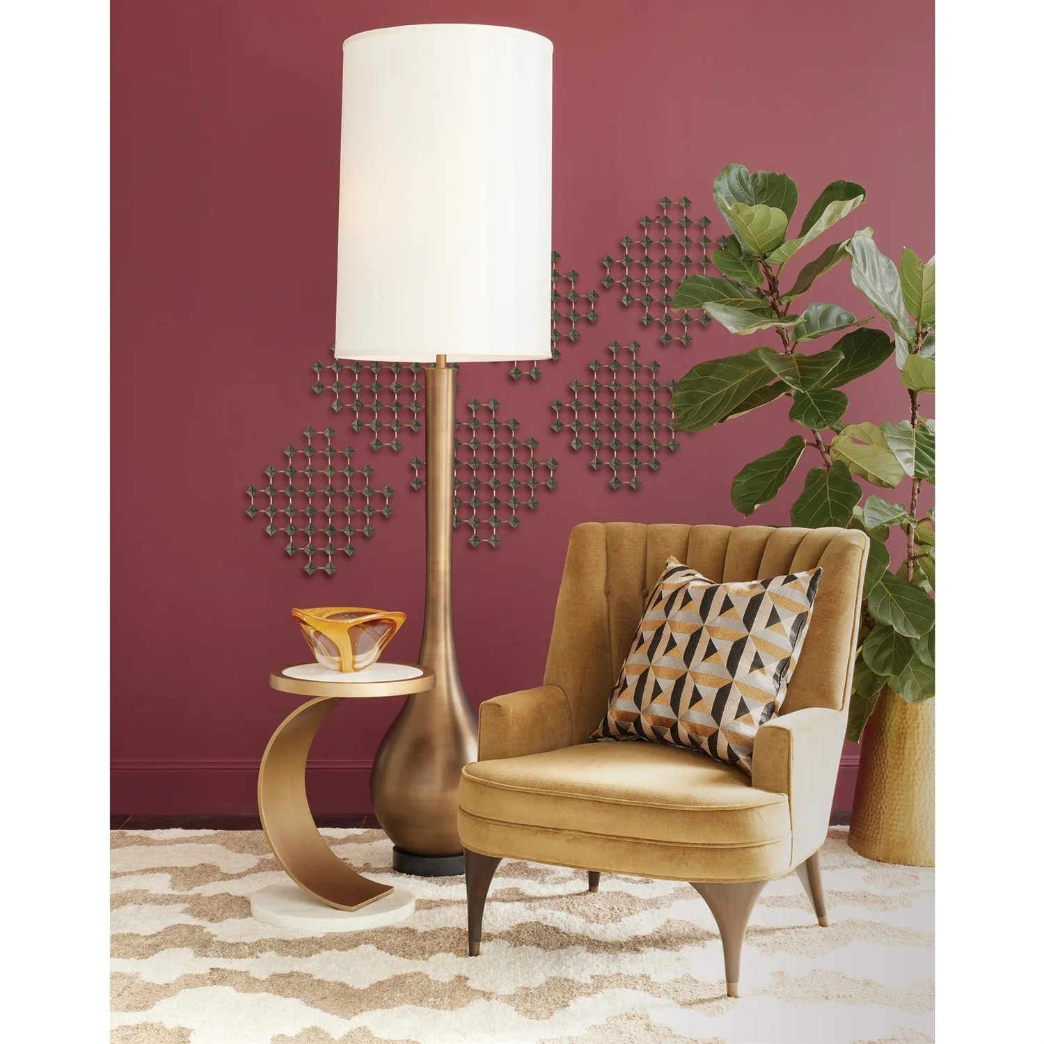 Global Views Wood/Brass Ramus Wall Art - Image 2