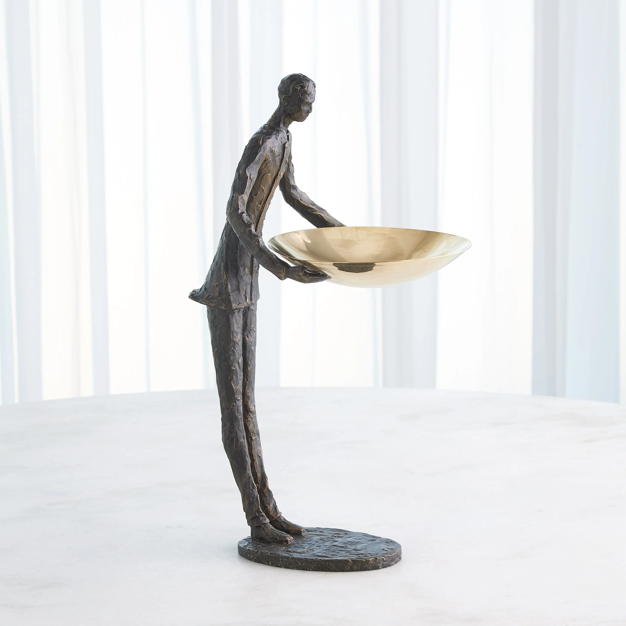 Global Views Wooster Sculpture Bronze w/ Brass Plate - Image 6