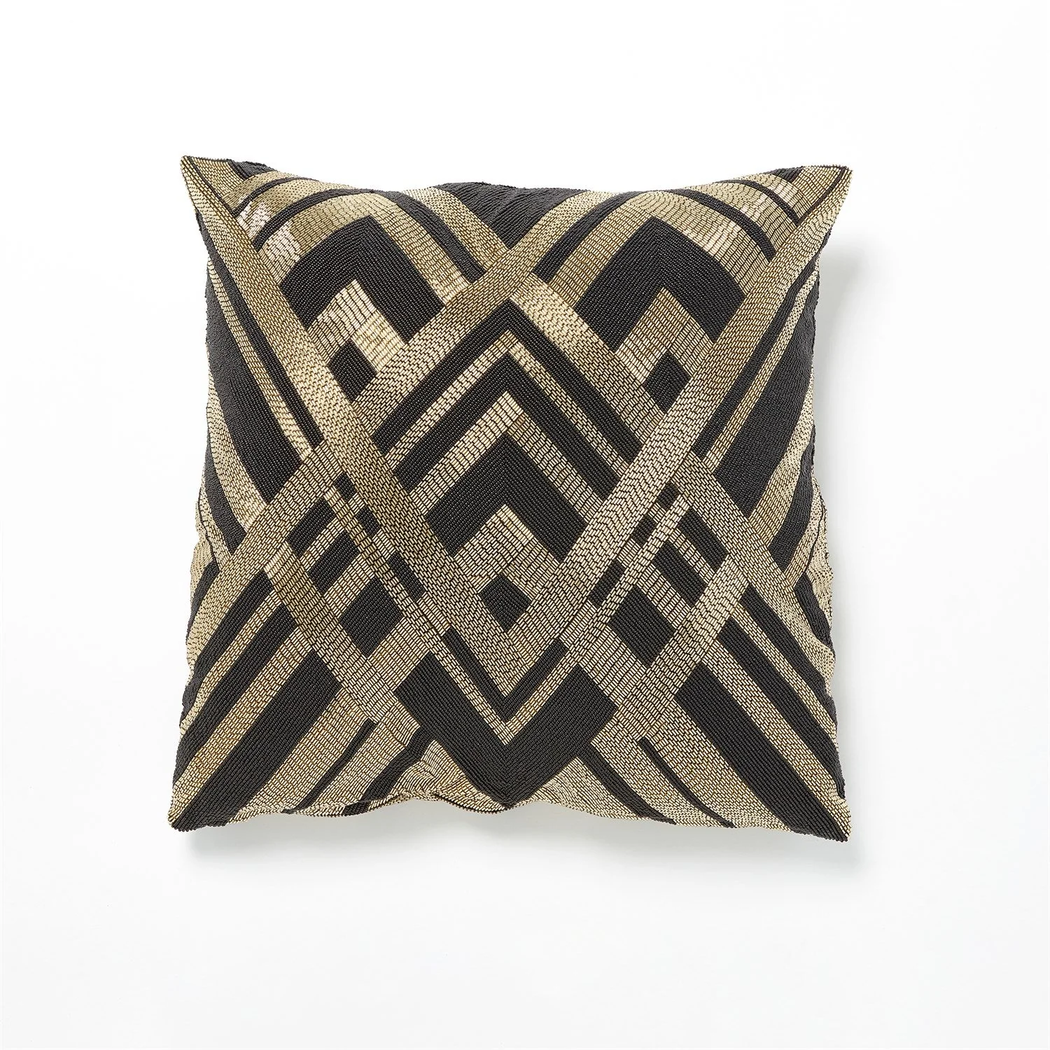Global Views Woven Lines Pillow - Black/Gold Clearance - Image 3