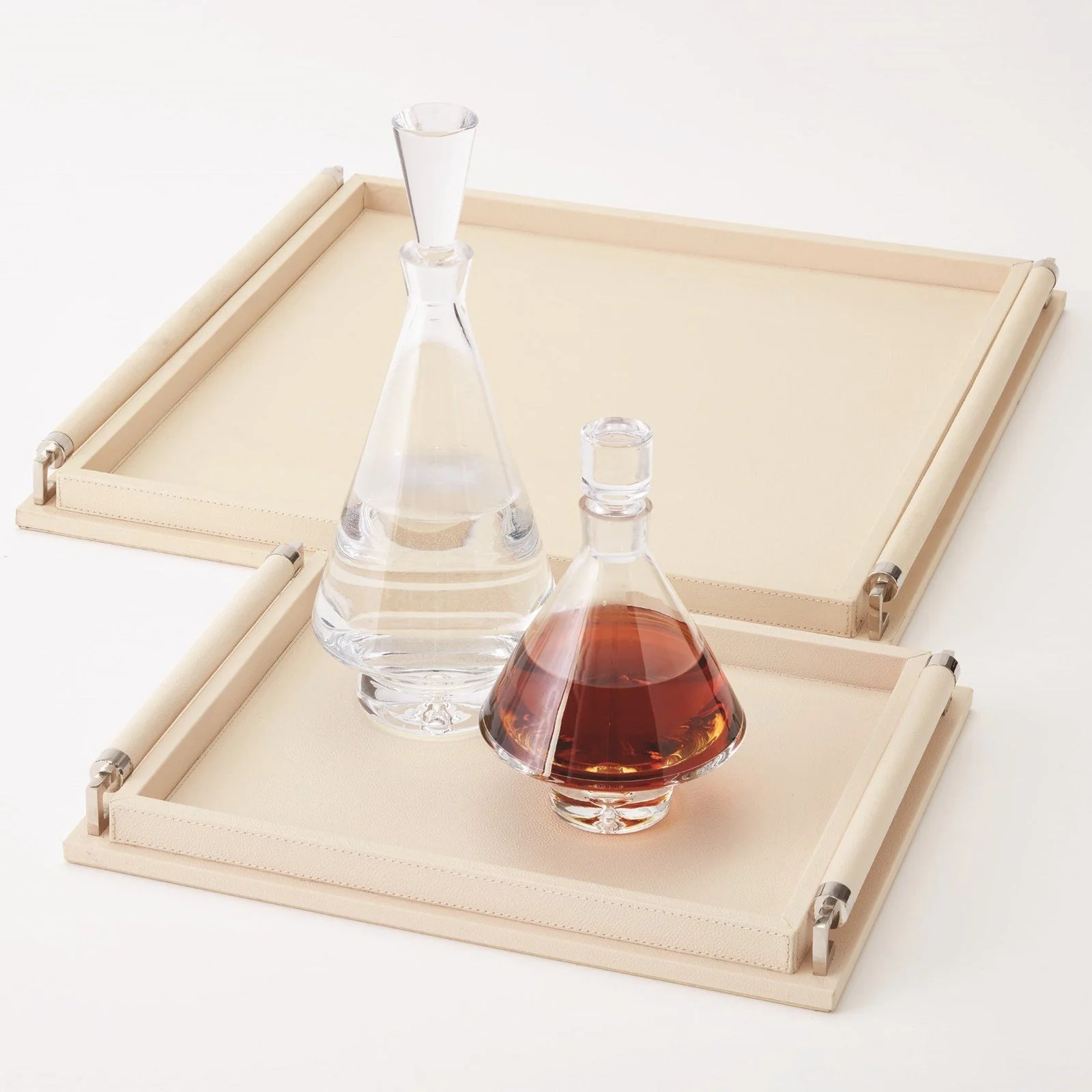 Global Views Wrapped Handle Leather Tray - Image 4