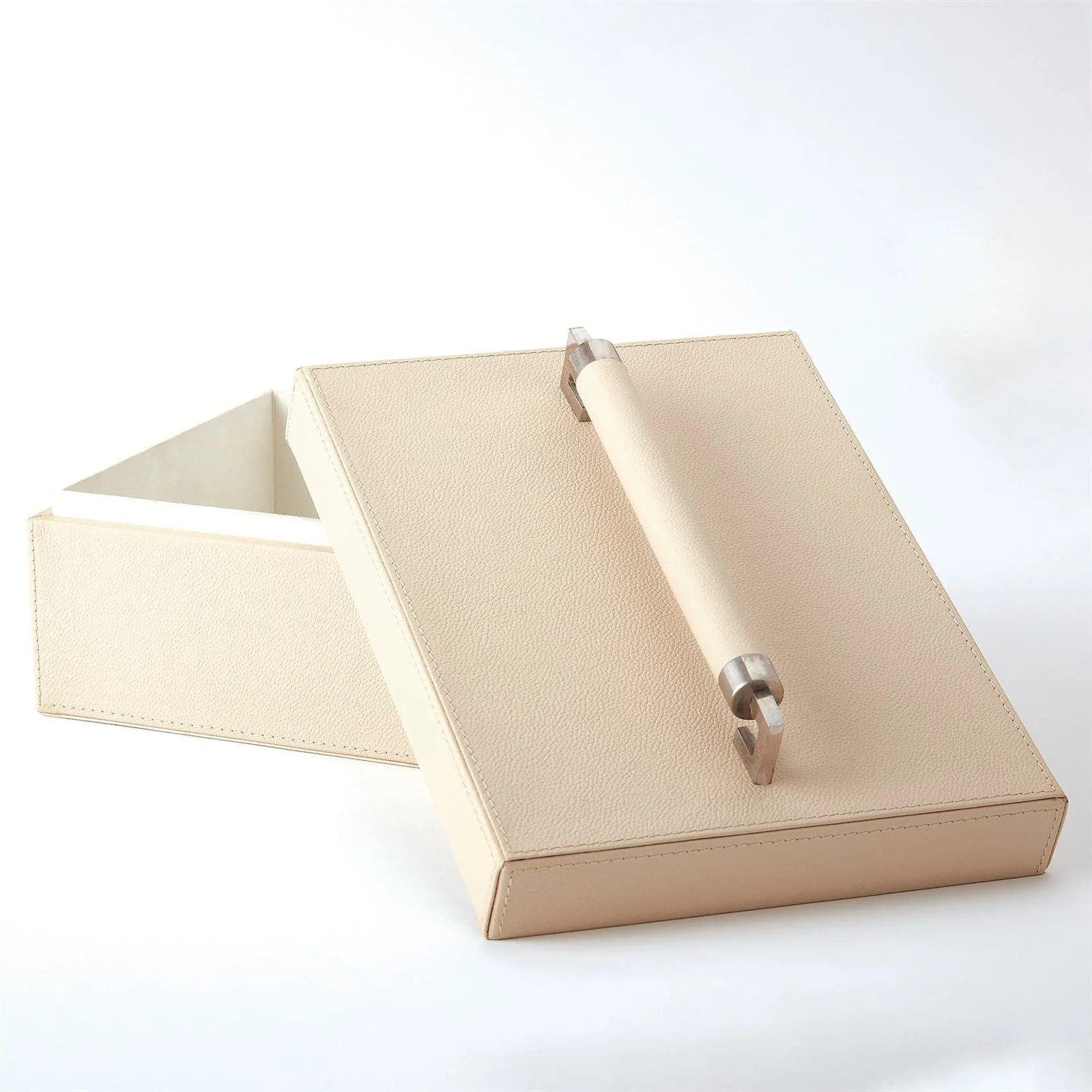 Global Views Wrapped Leather Handle Box - Image 3