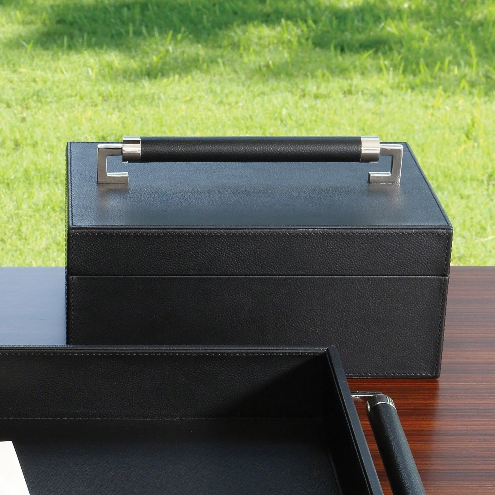 Global Views Wrapped Leather Handle Box - Image 8