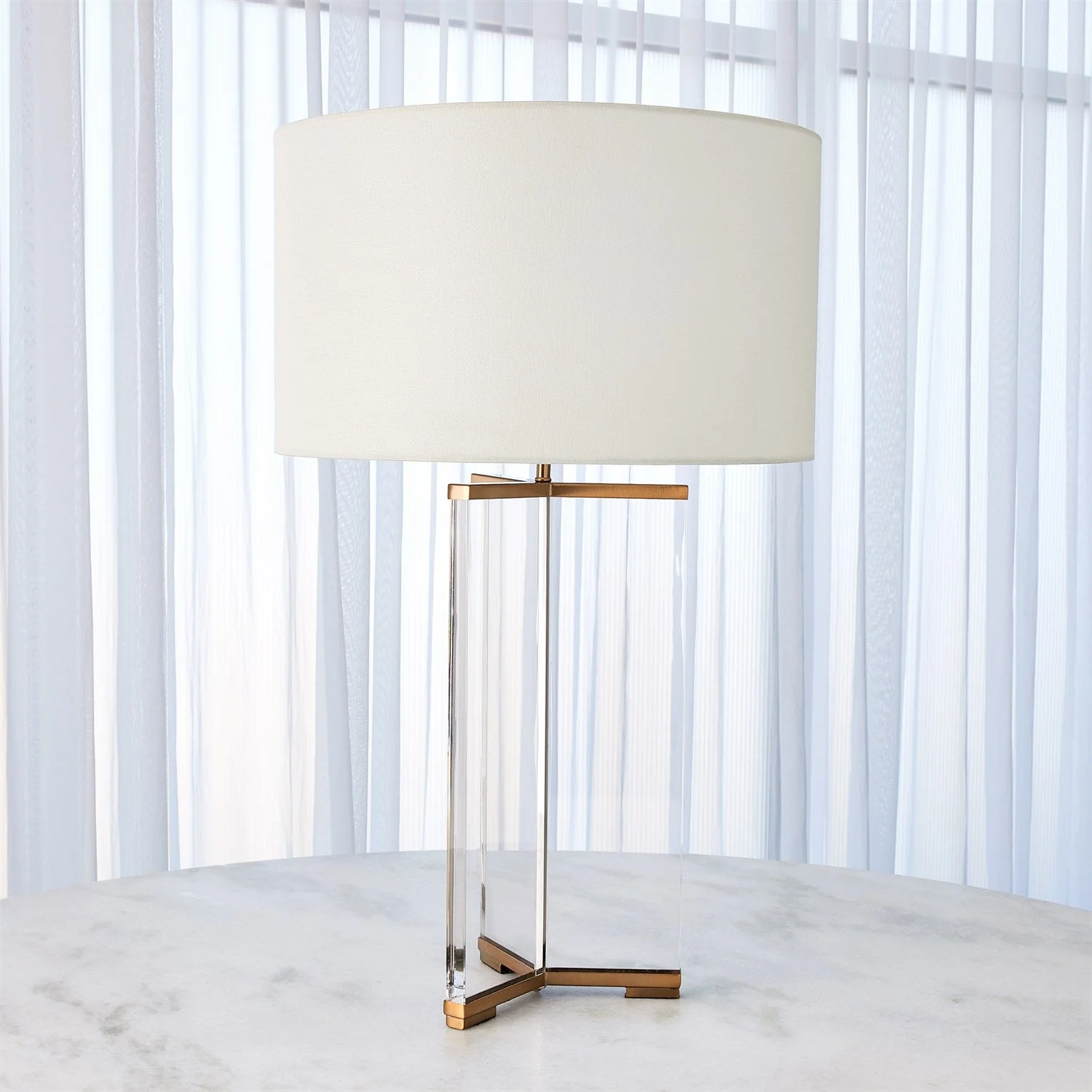 Global Views Y Table Lamp - Antique Brass - Image 3
