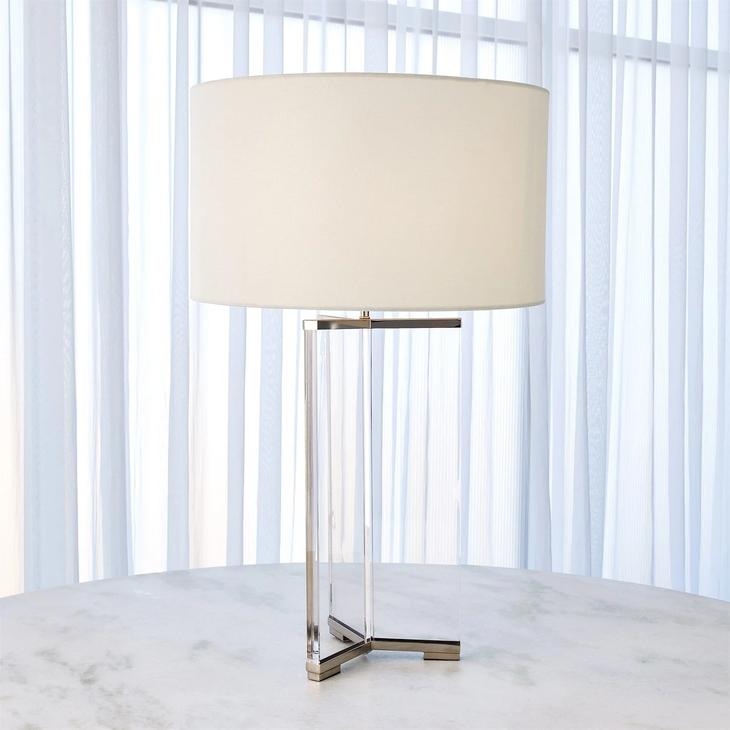Global Views Y Table Lamp - Nickel - Image 3