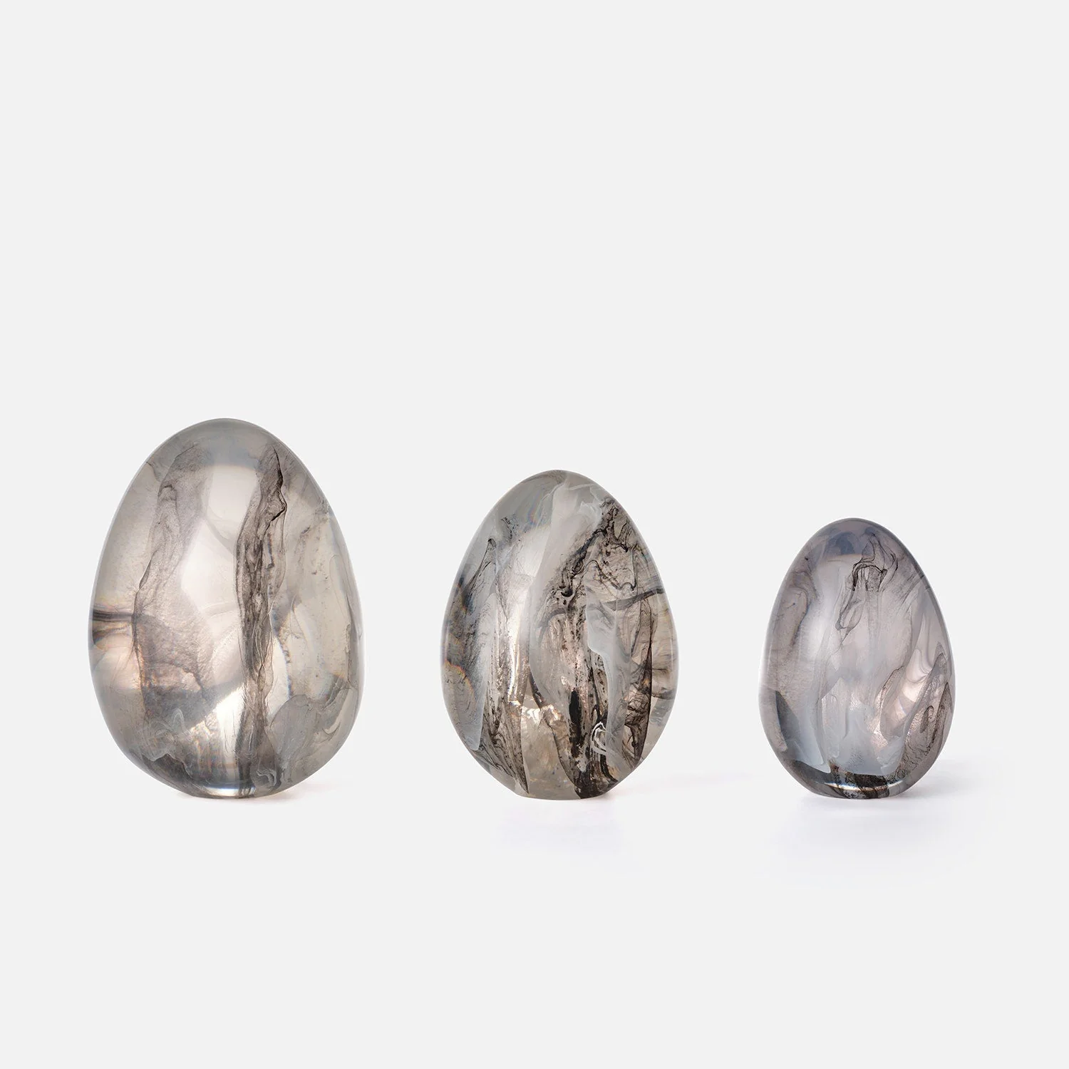 Harding Resin Egg Decor Objects - Set of 3 - Image 4