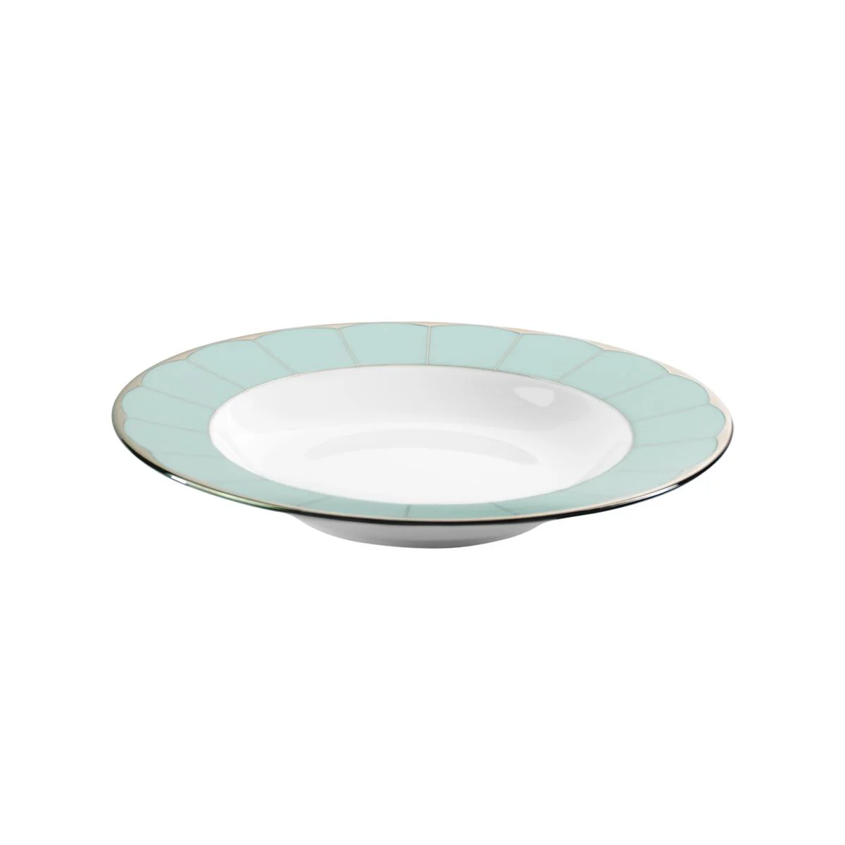 Haviland Illusion Rim Soup Plate - Mint Platinum - Image 3
