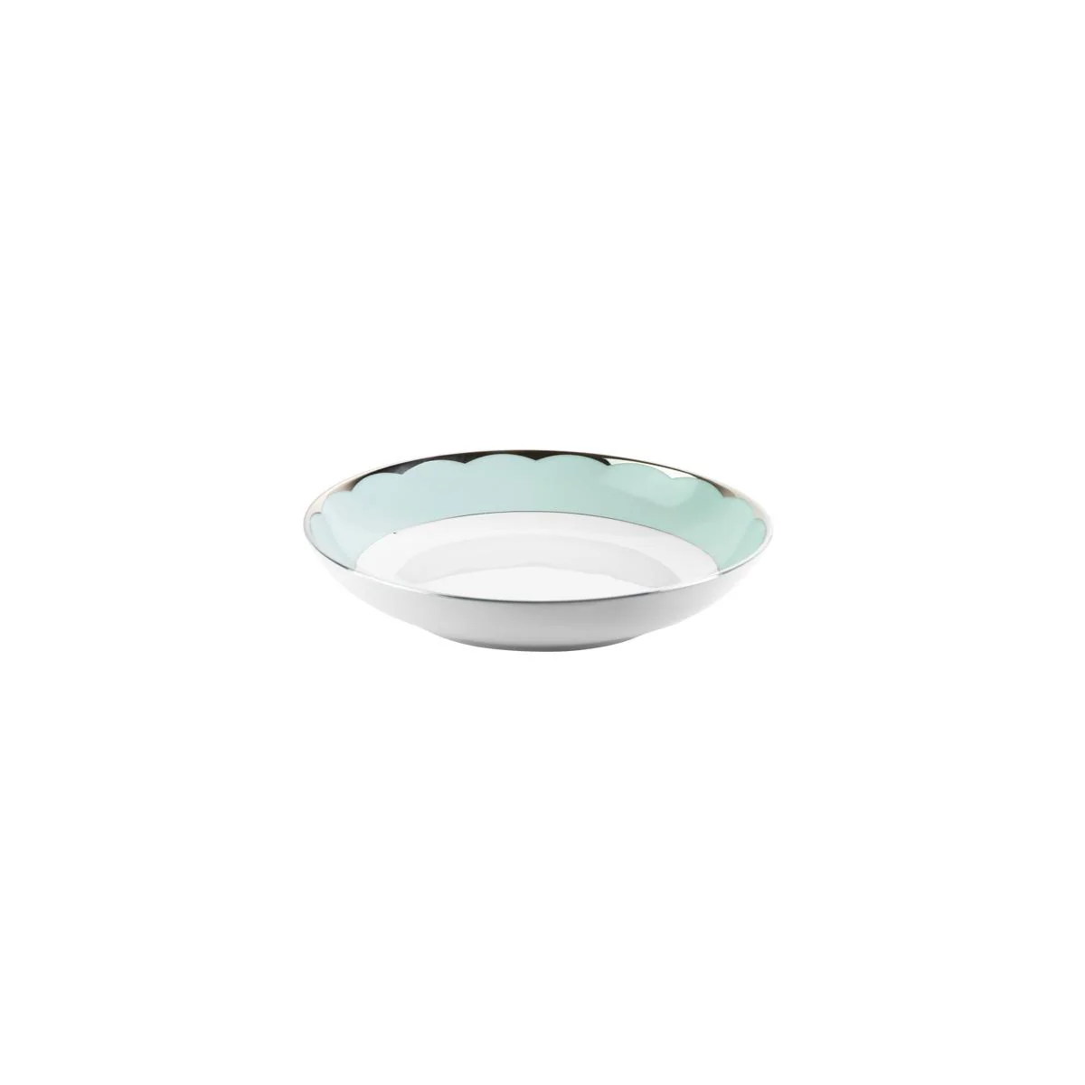 Haviland Illusion Rimless Soup Plate - Mint Platinum - Image 3