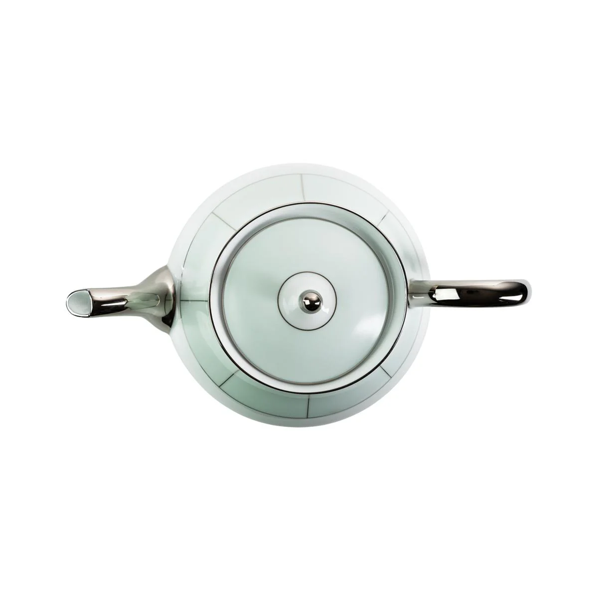 Haviland Illusion Round Teapot - Mint Platinum - Image 3