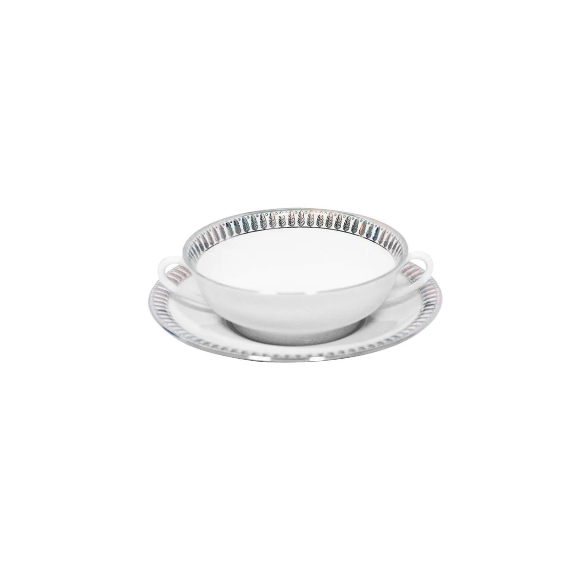 Haviland Plumes Soup Cup and Saucer - Image 3