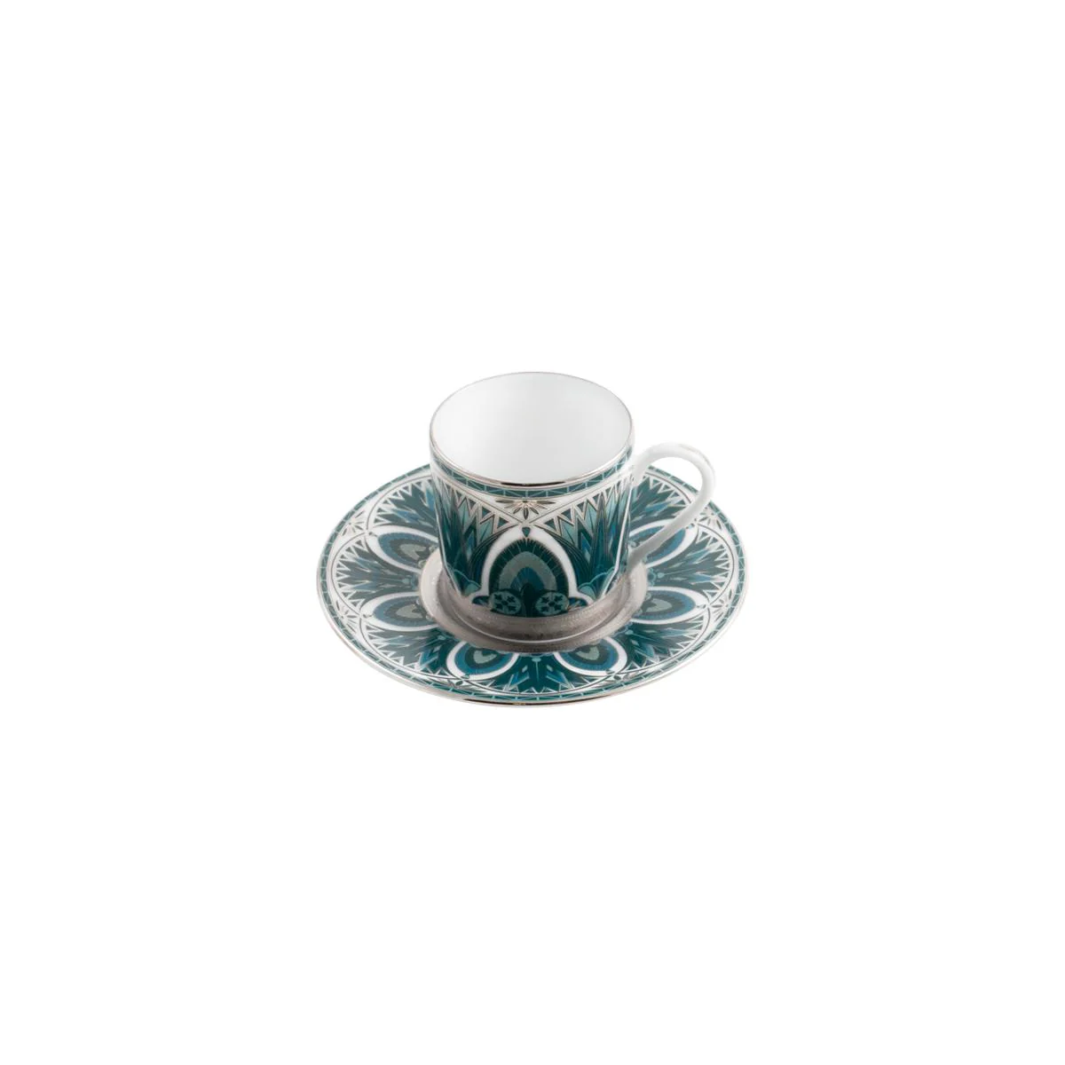 Haviland Reves Du Nil Coffee Cups and Saucers - Platinum - Image 5