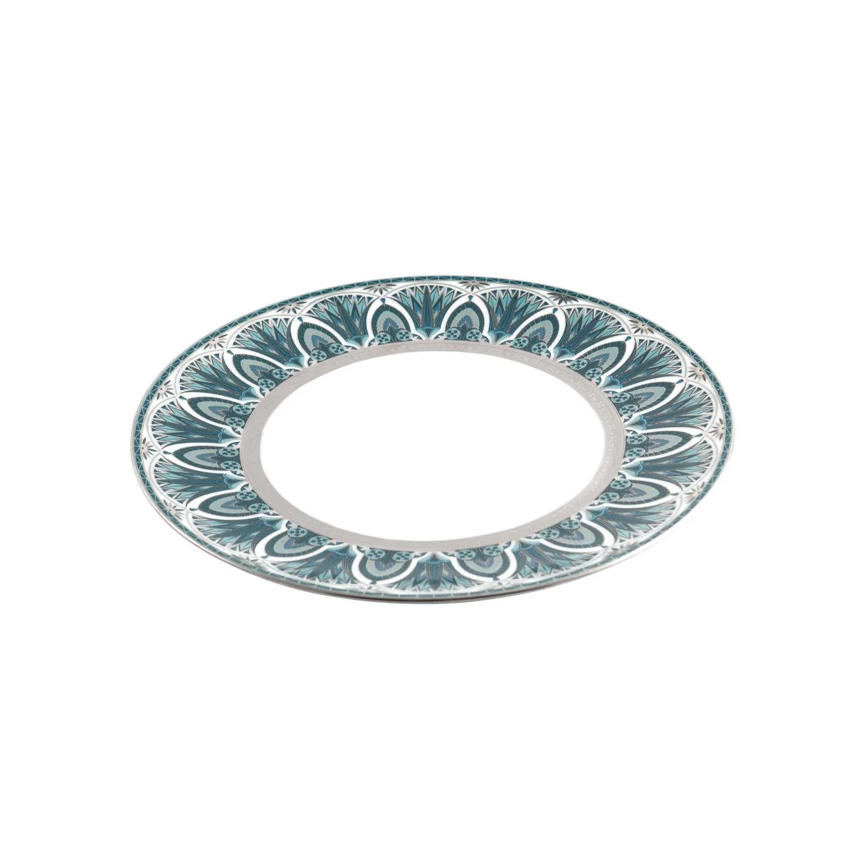 Haviland Reves Du Nil Large Dinner Plates - Platinum - Set of 2 - Image 3