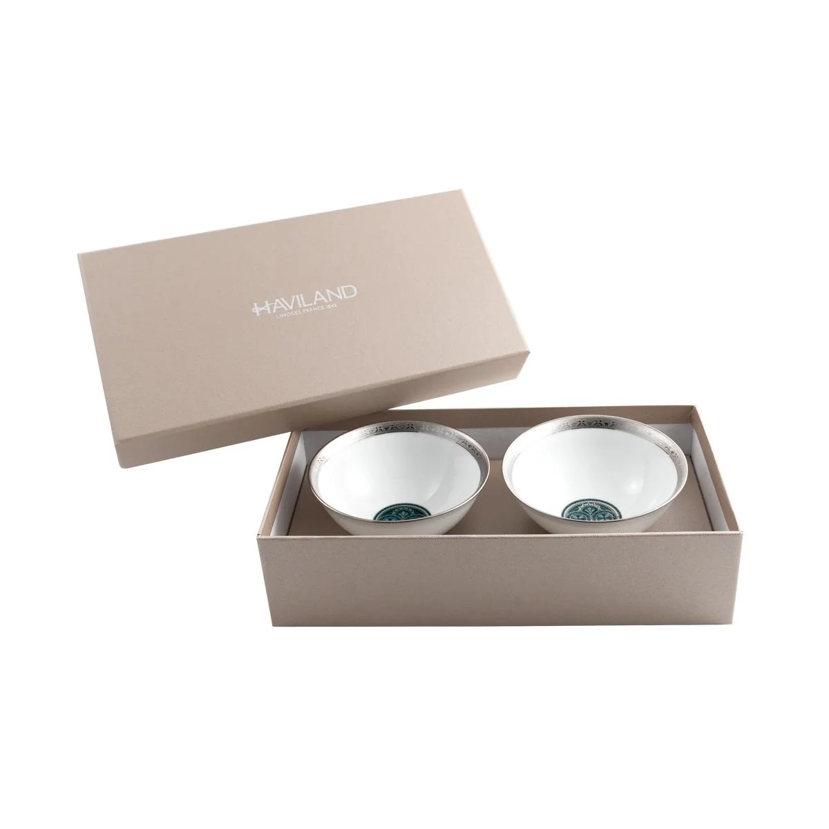 Haviland Reves Du Nil Rice Bowls - Platinum - Set of 2 - Image 2