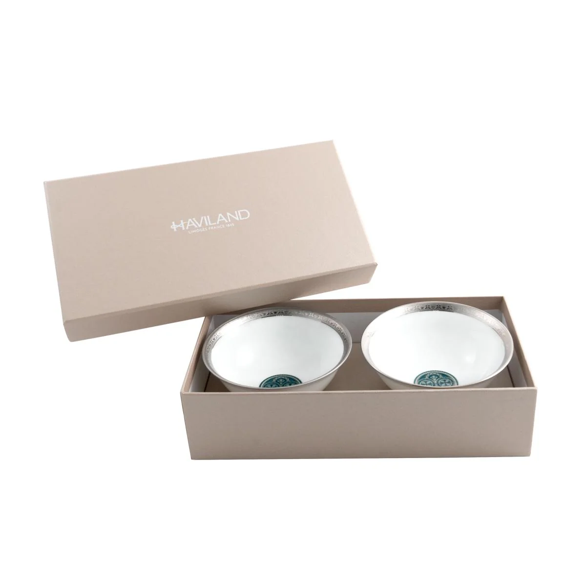 Haviland Reves Du Nil Soup Bowls - Platinum - Set of 2 - Image 2