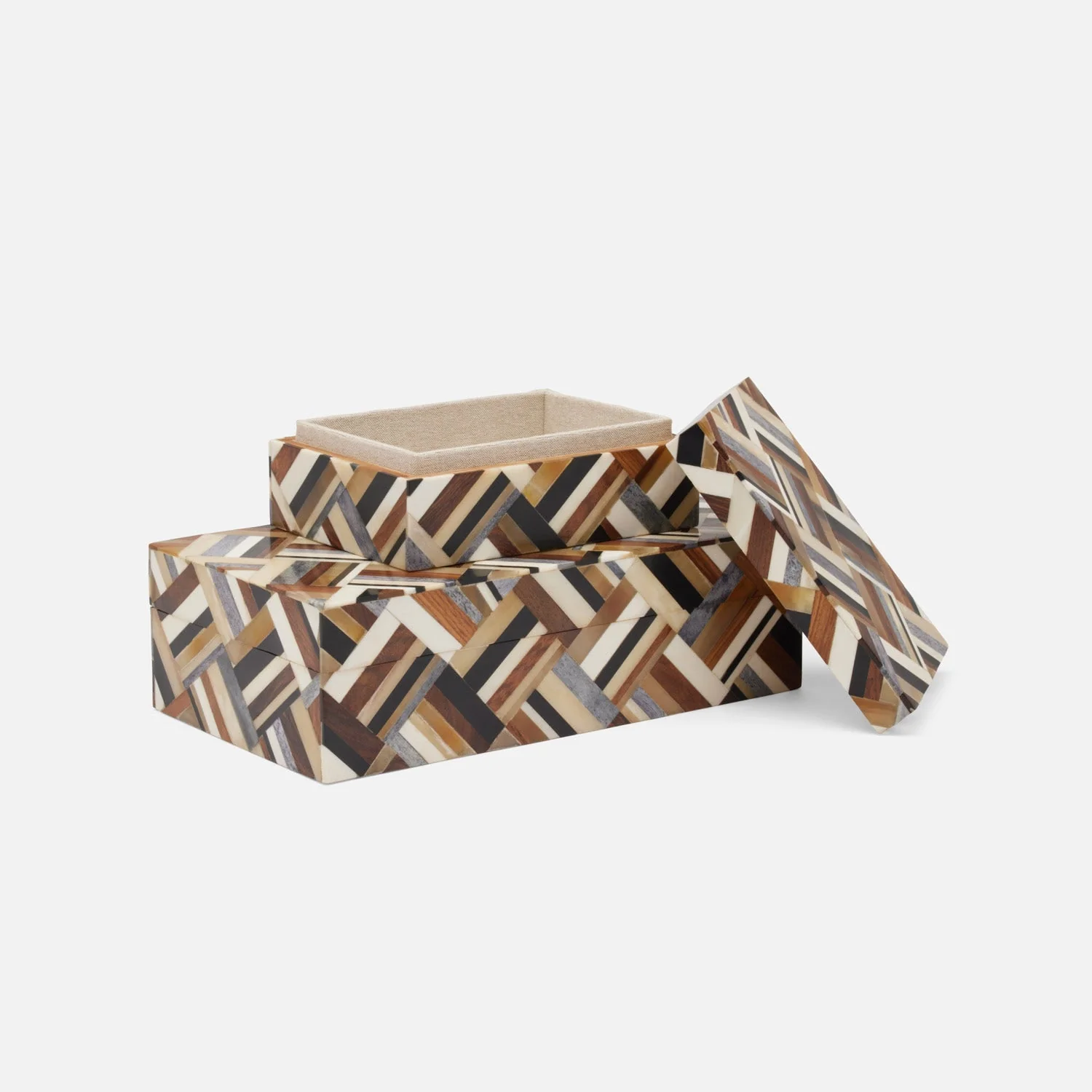 Hunter Wood and Horn Box - Set of 2 - Image 5