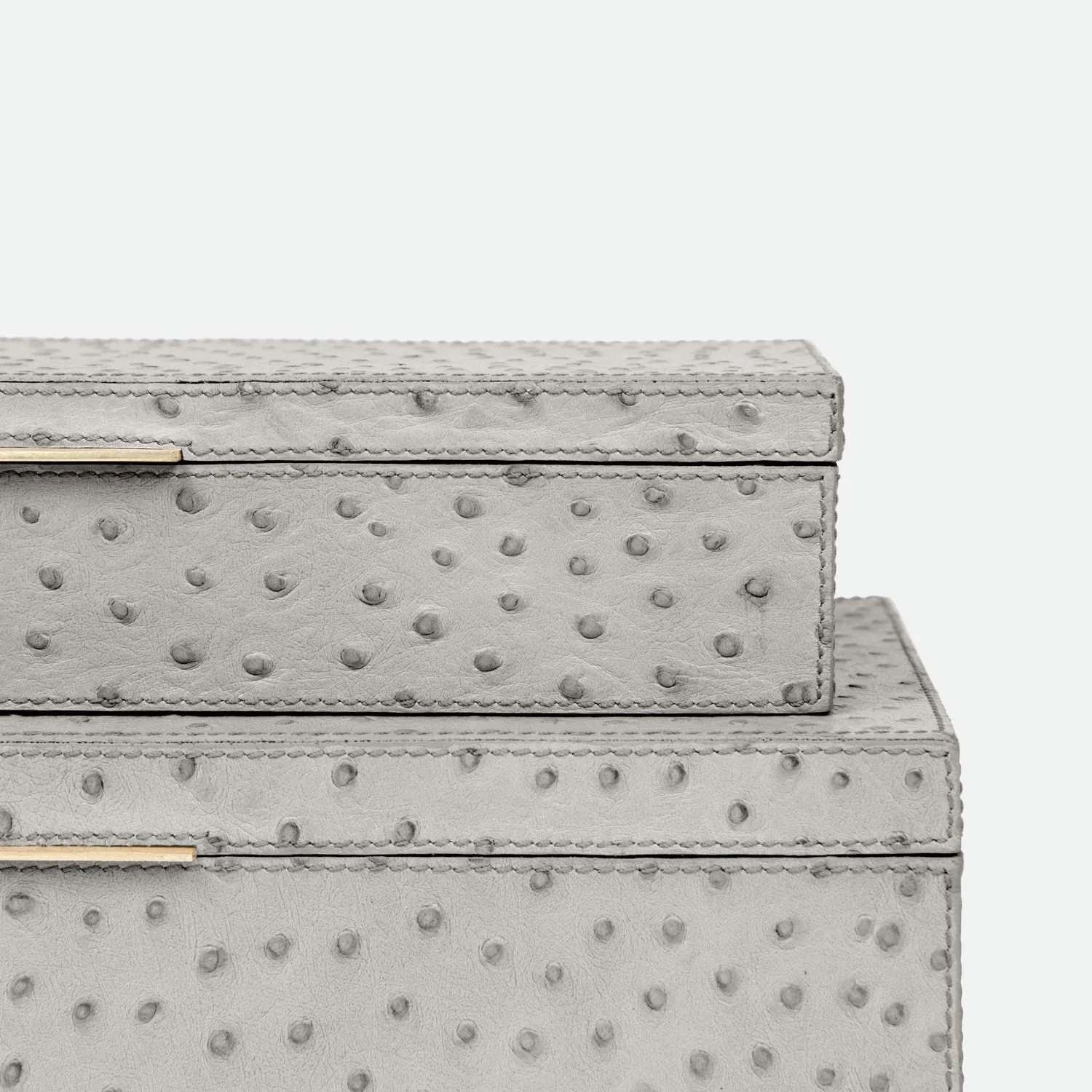 Imani Ostrich Embossed Leather Box - Set of 2 - Image 6