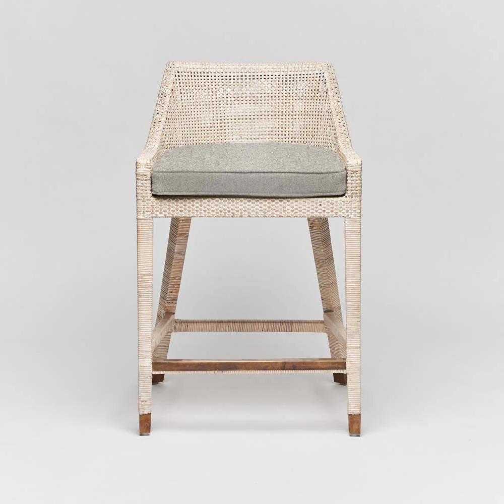 Interlude Boca Counter Stool White Wash - Image 3