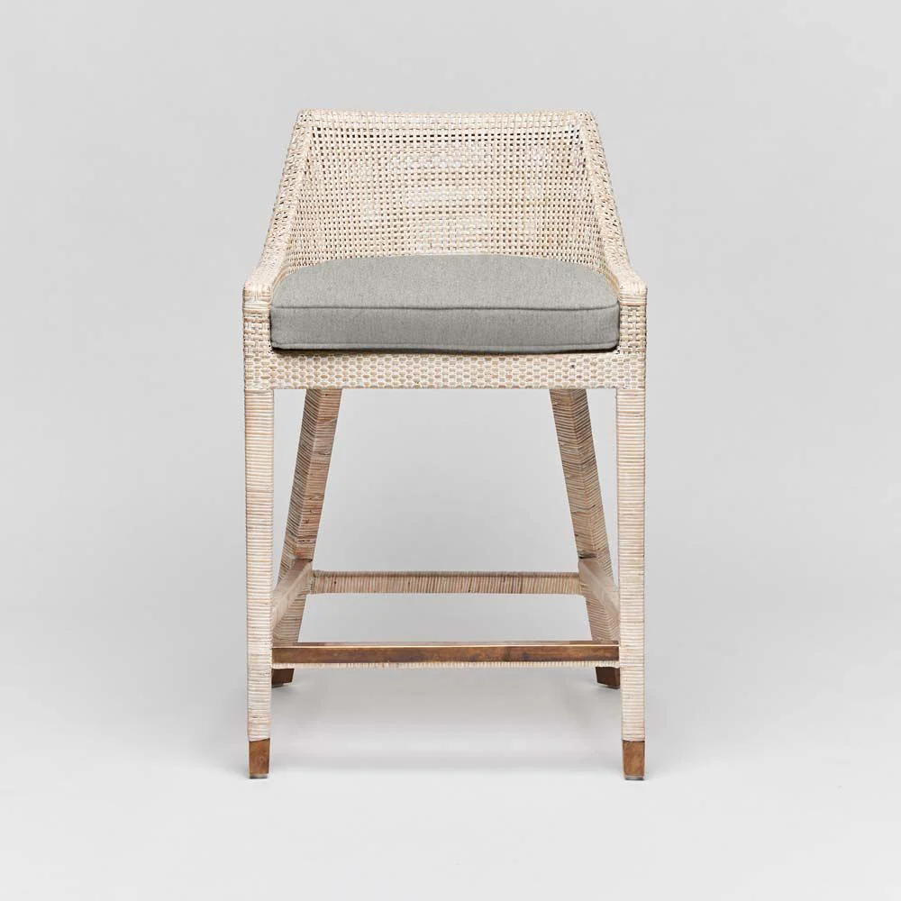 Interlude Boca Counter Stool White Wash - Image 4
