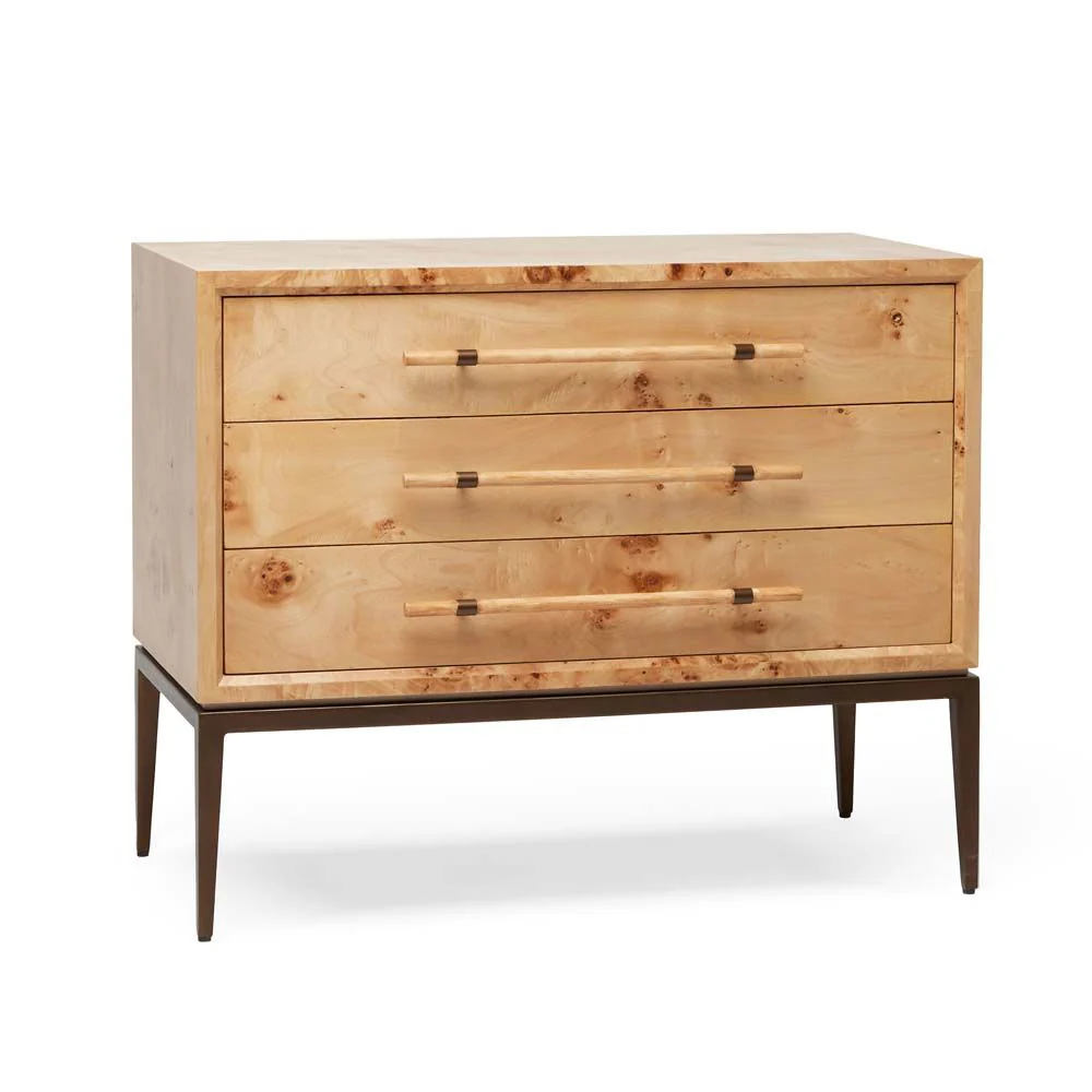 Interlude Burton 3 Drawer Bedside - Image 4