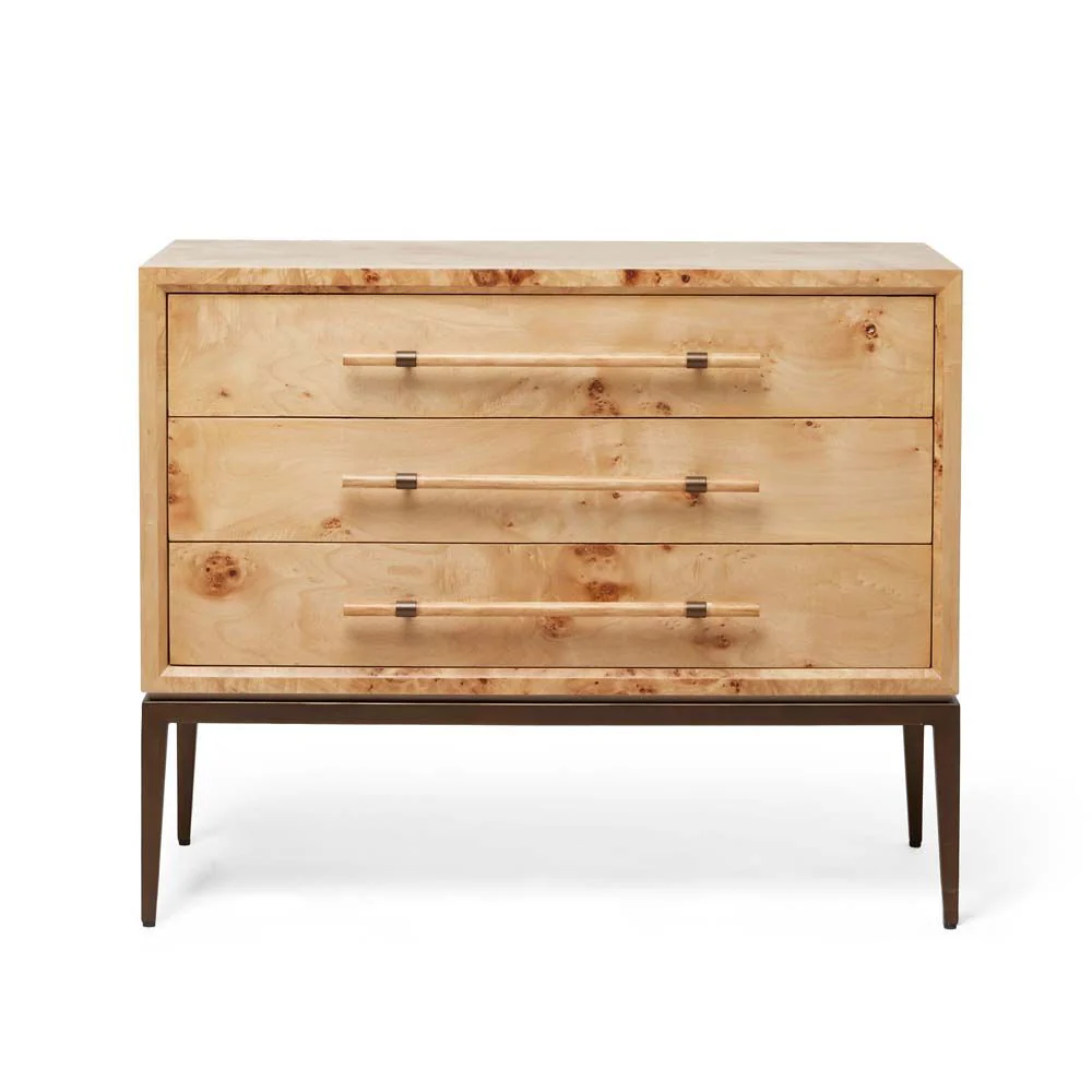 Interlude Burton 3 Drawer Bedside - Image 5