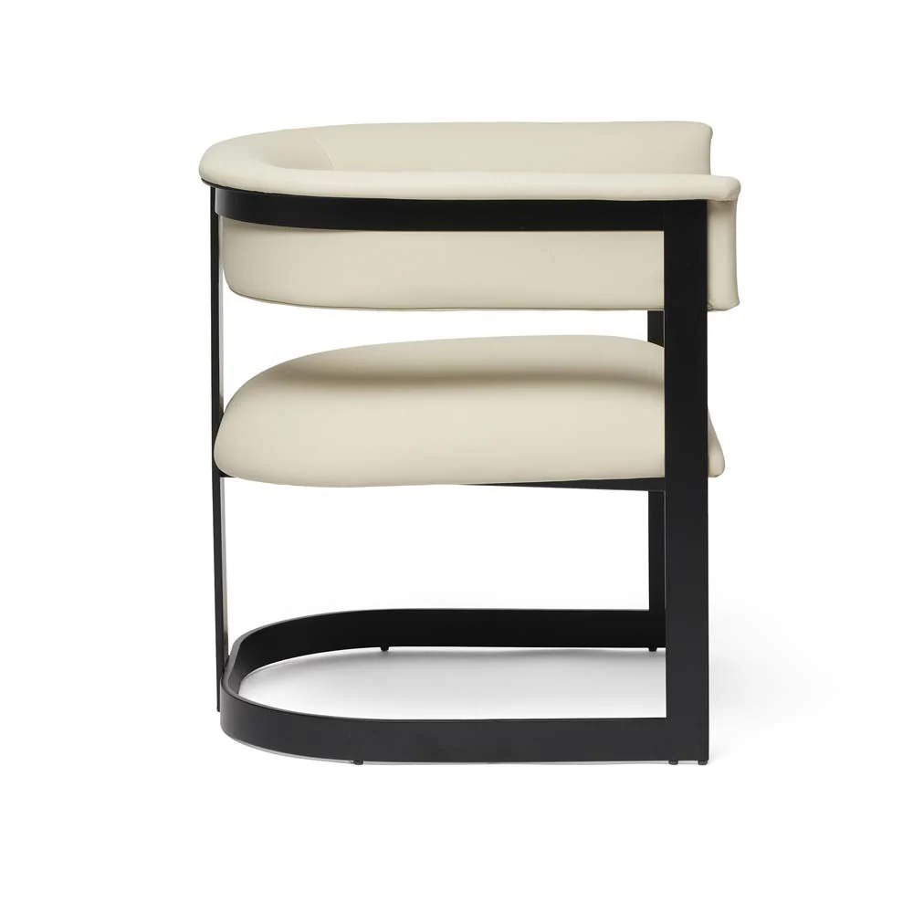 Interlude Darcy II Lounge Chair Cream Black - Image 4