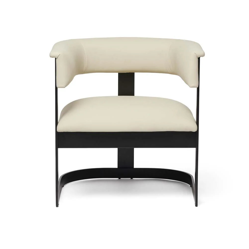 Interlude Darcy II Lounge Chair Cream Black - Image 5