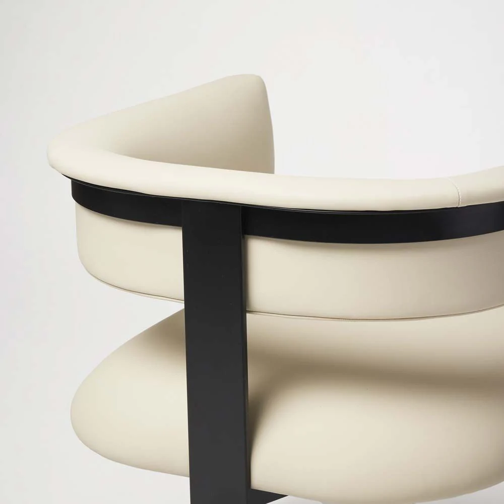 Interlude Darcy II Lounge Chair Cream Black - Image 6