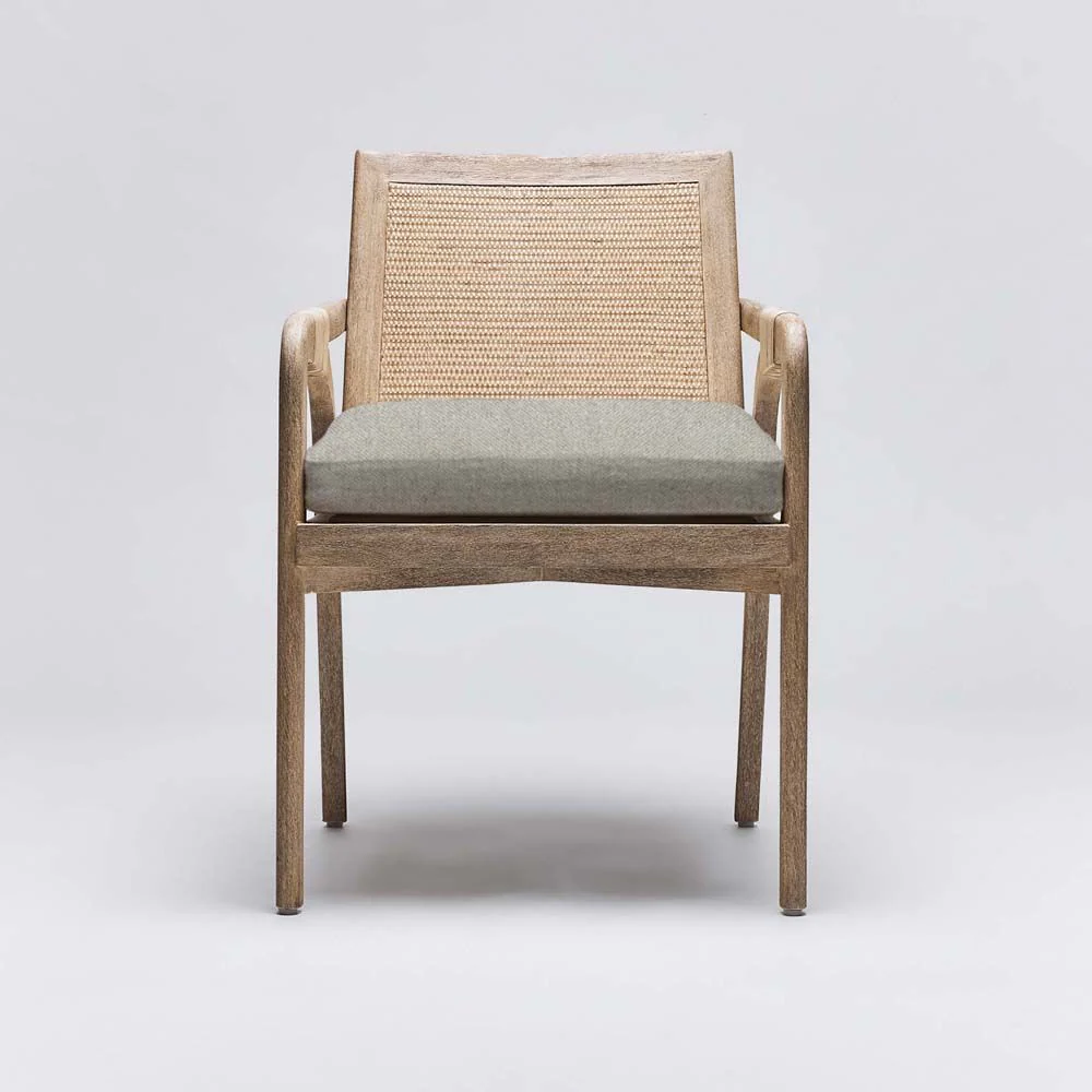 Interlude Delray Arm Chair White Ceruse - Image 3