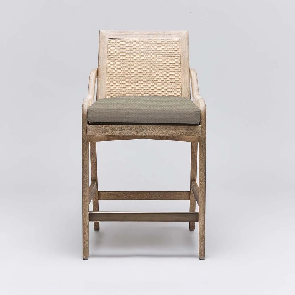 Interlude Delray Counter Stool White Ceruse - Image 10