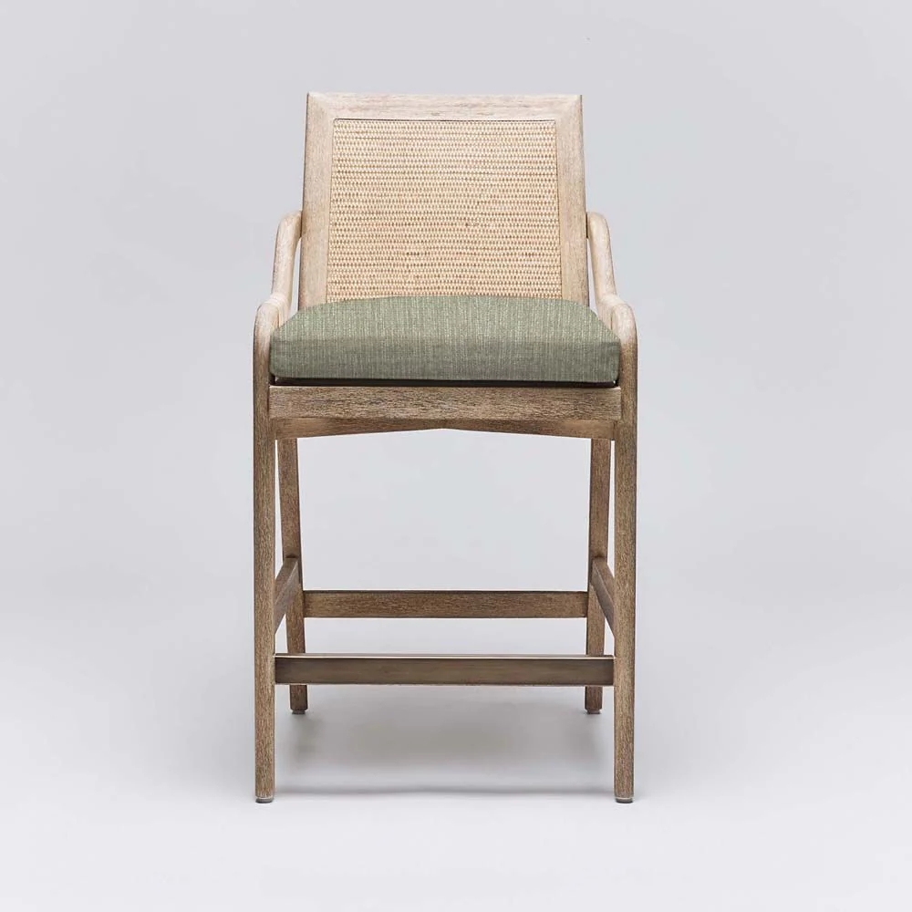 Interlude Delray Counter Stool White Ceruse - Image 11