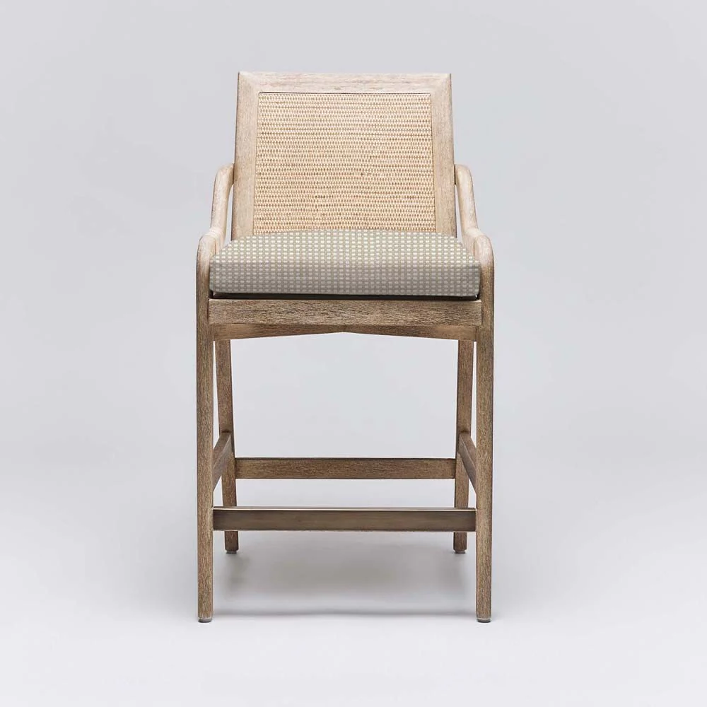 Interlude Delray Counter Stool White Ceruse - Image 12