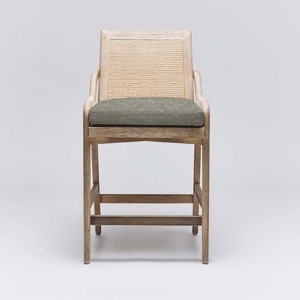 Interlude Delray Counter Stool White Ceruse - Image 2