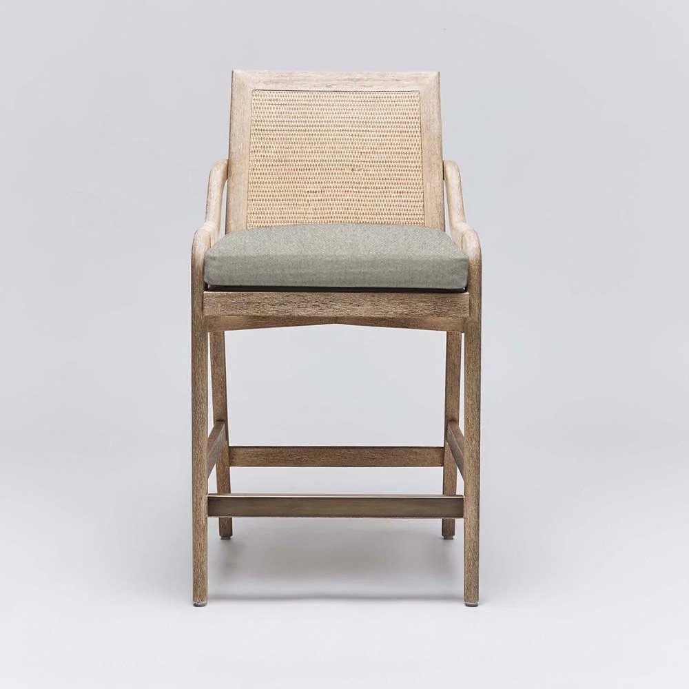Interlude Delray Counter Stool White Ceruse - Image 3