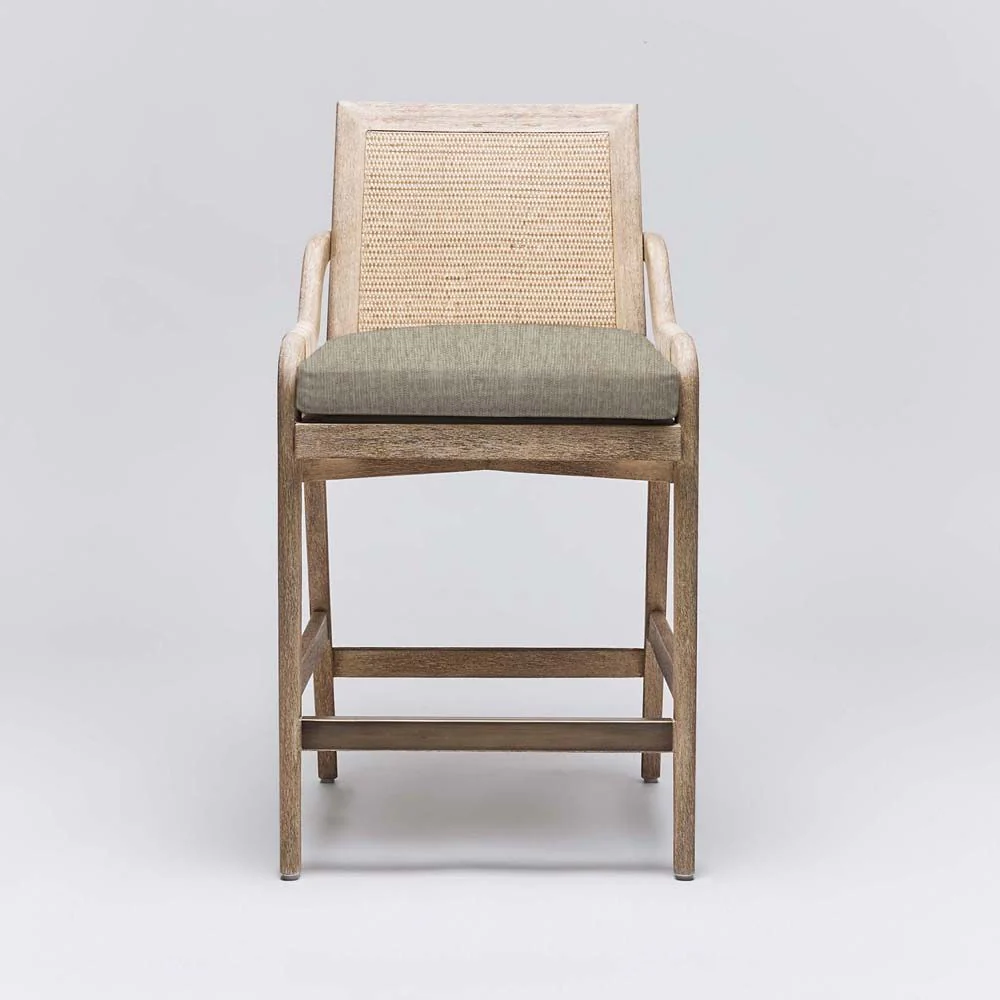 Interlude Delray Counter Stool White Ceruse - Image 7