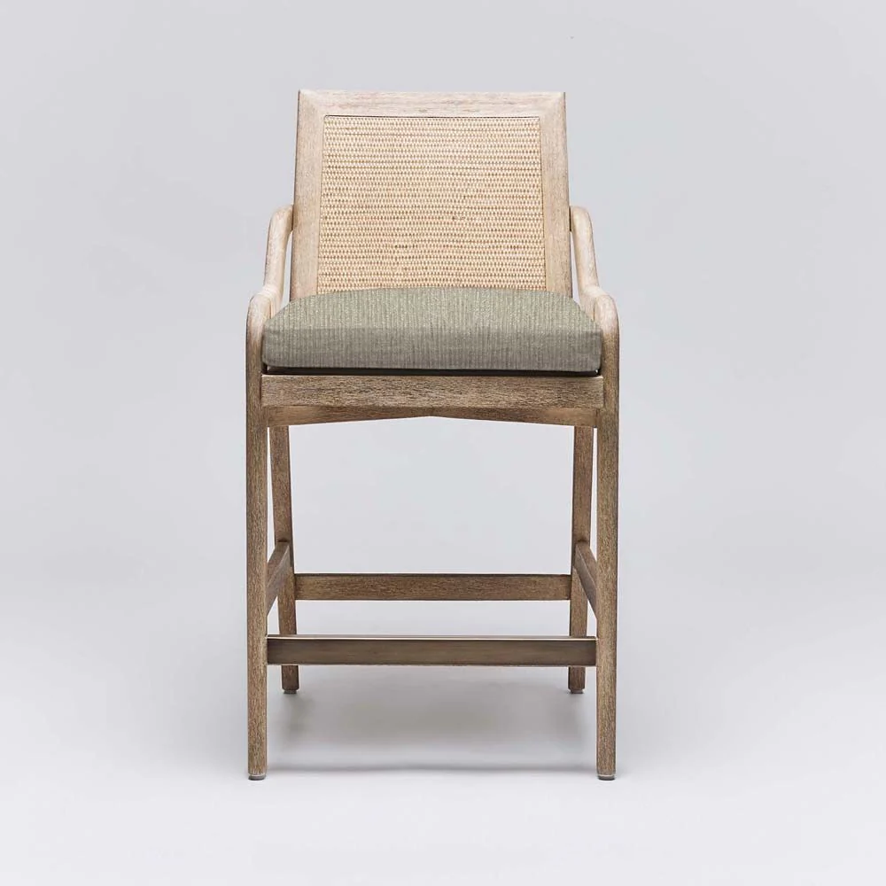 Interlude Delray Counter Stool White Ceruse - Image 9