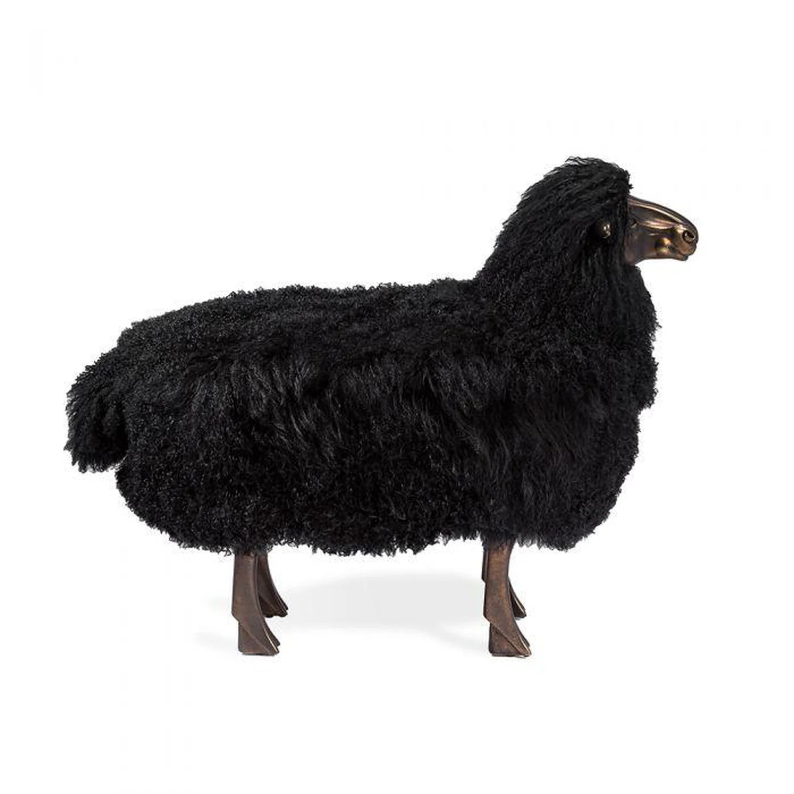 Interlude Leon Sheep Sculpture - Black - Image 2