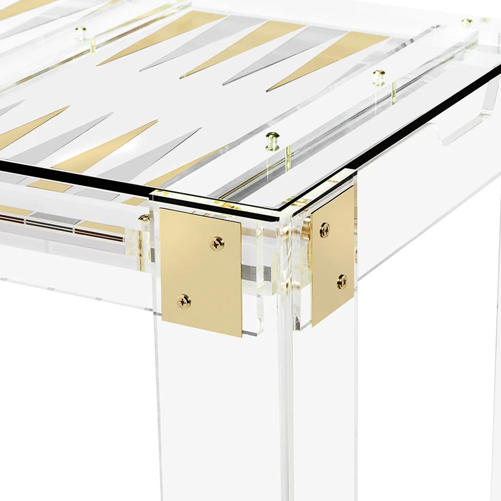 Interlude Pierre Acrylic Backgammon Table - Image 3