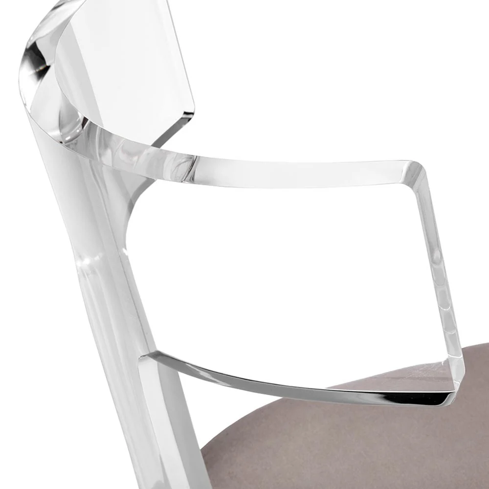 Interlude Tristan Acrylic Klismos Chair - Image 4