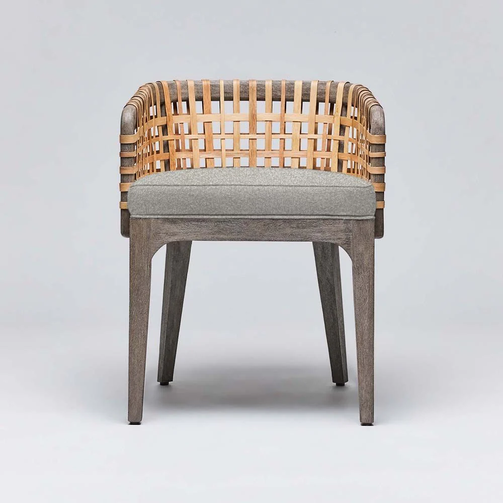 Interlude Palms Arm Chair Grey Ceruse - Image 4