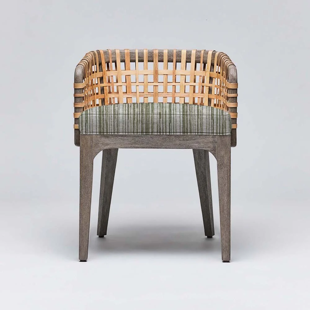 Interlude Palms Arm Chair Grey Ceruse - Image 5
