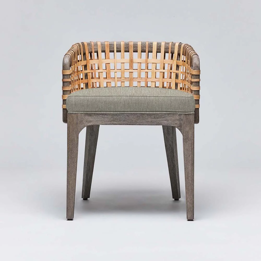 Interlude Palms Arm Chair Grey Ceruse - Image 9